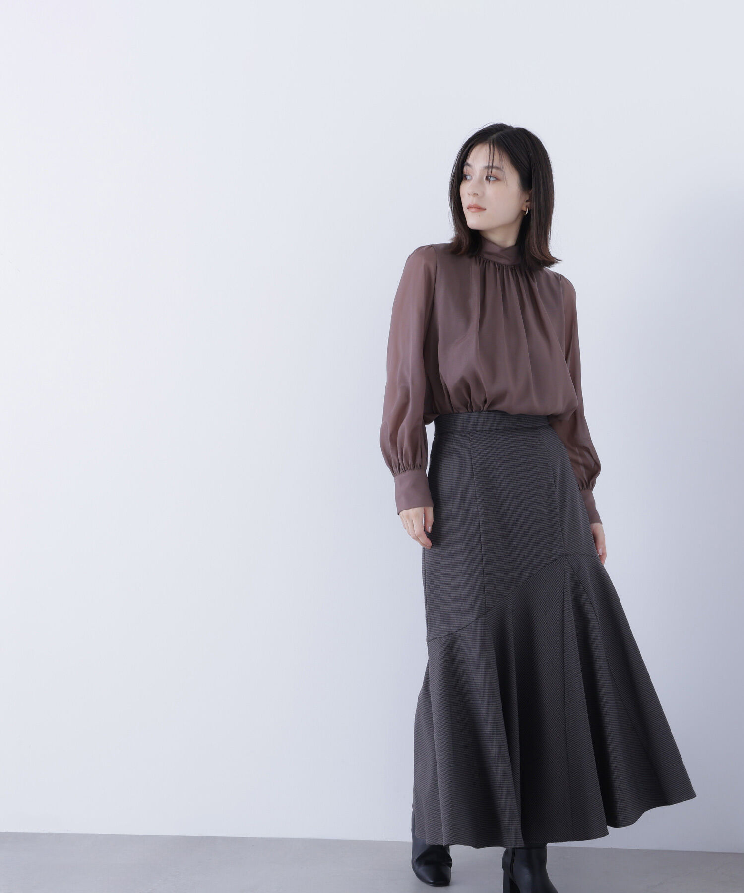  「アシメチェックマーメイドスカート」|スカート|