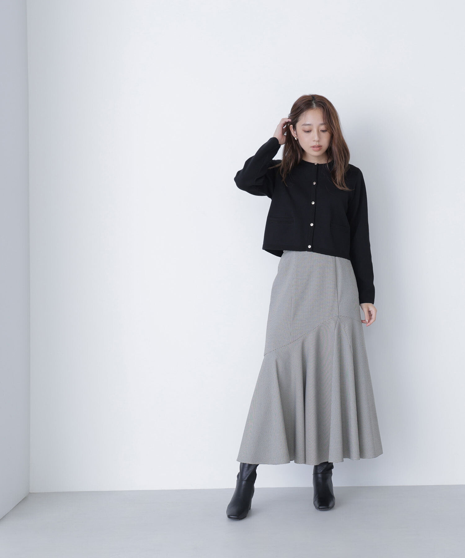  「アシメチェックマーメイドスカート」|スカート|