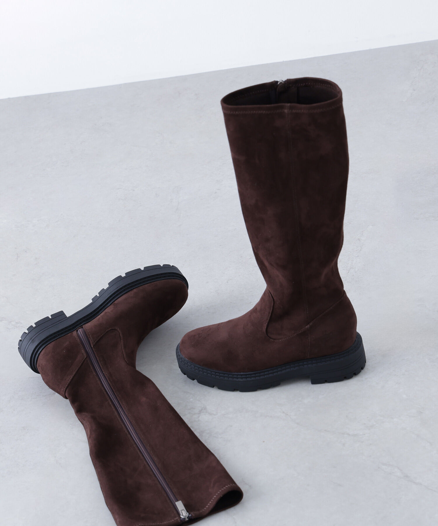  「インヒールトラックソールロングブーツ」|その他|スエードココ 1