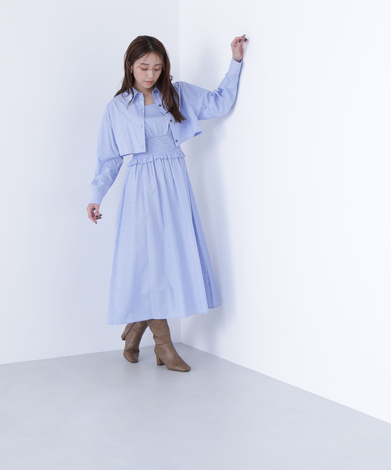  「レイヤードマルチストライプワンピース」|ワンピース|