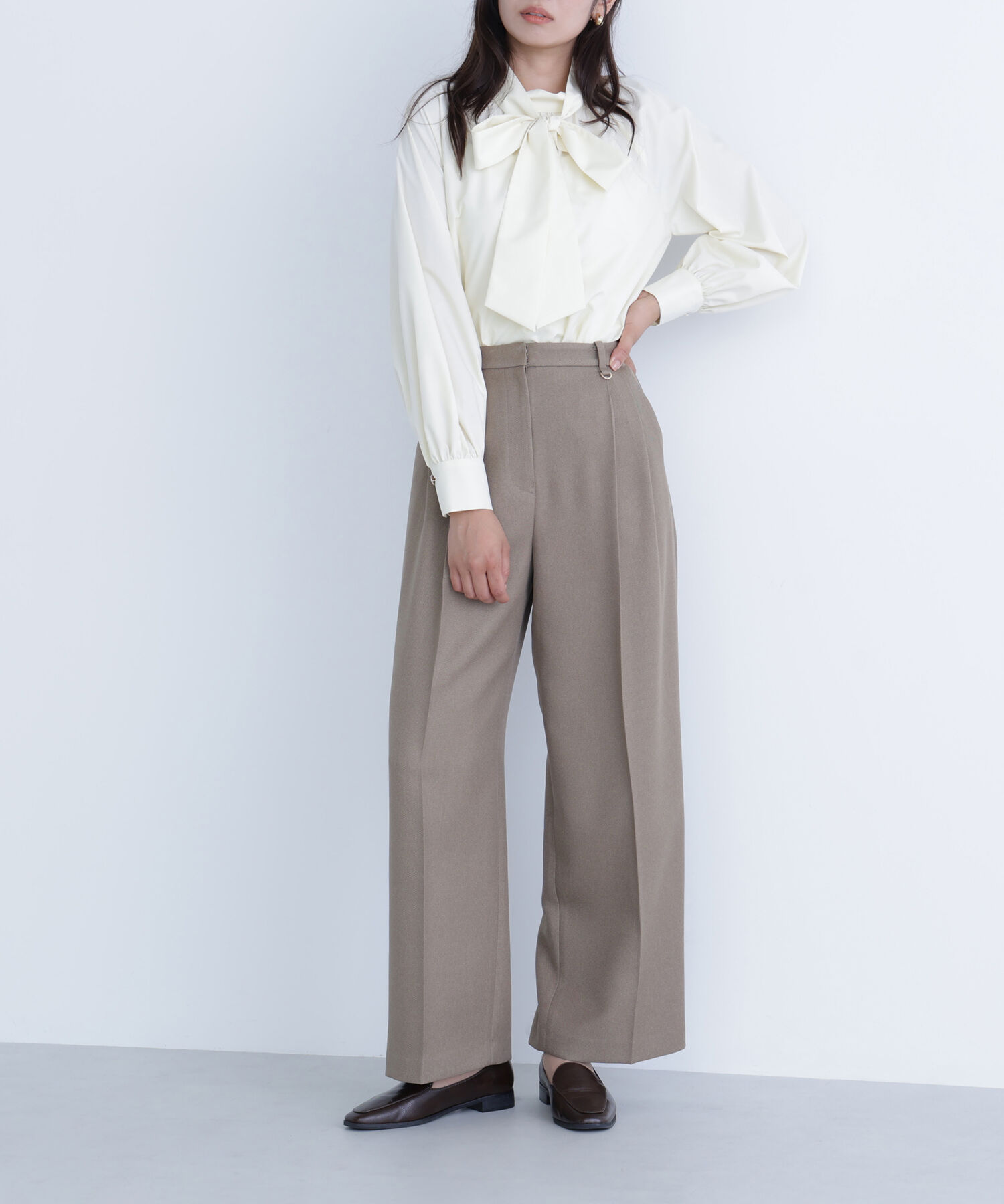  「＜骨格ナチュラル＞ツイーディータックワイドパンツ」|その他|