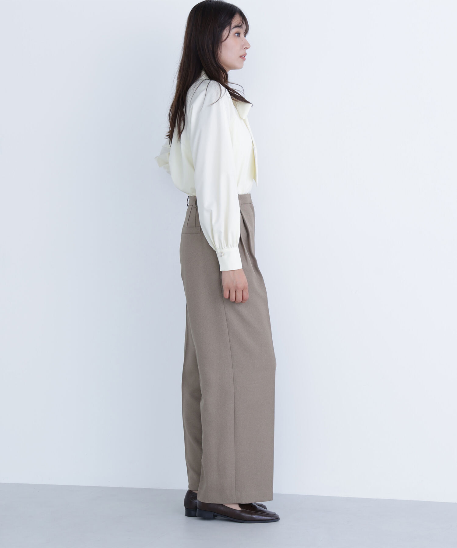  「＜骨格ナチュラル＞ツイーディータックワイドパンツ」|その他|