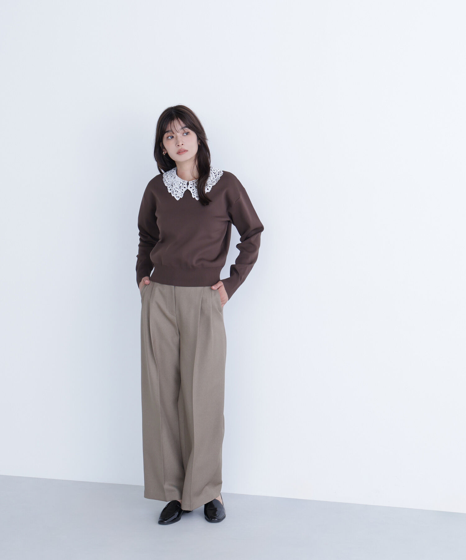  「＜骨格ナチュラル＞ツイーディータックワイドパンツ」|その他|