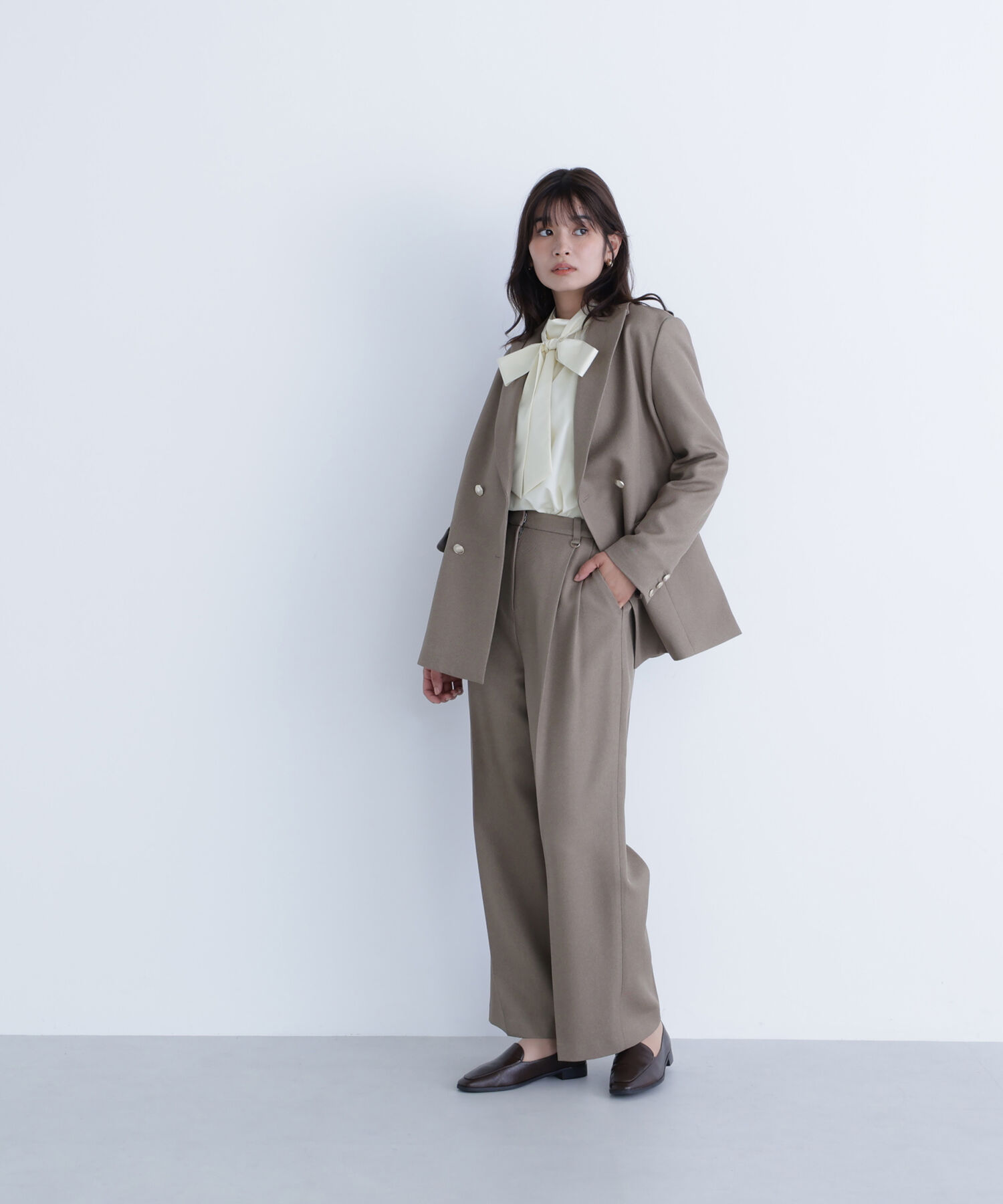  「＜骨格ナチュラル＞ツイーディータックワイドパンツ」|その他|