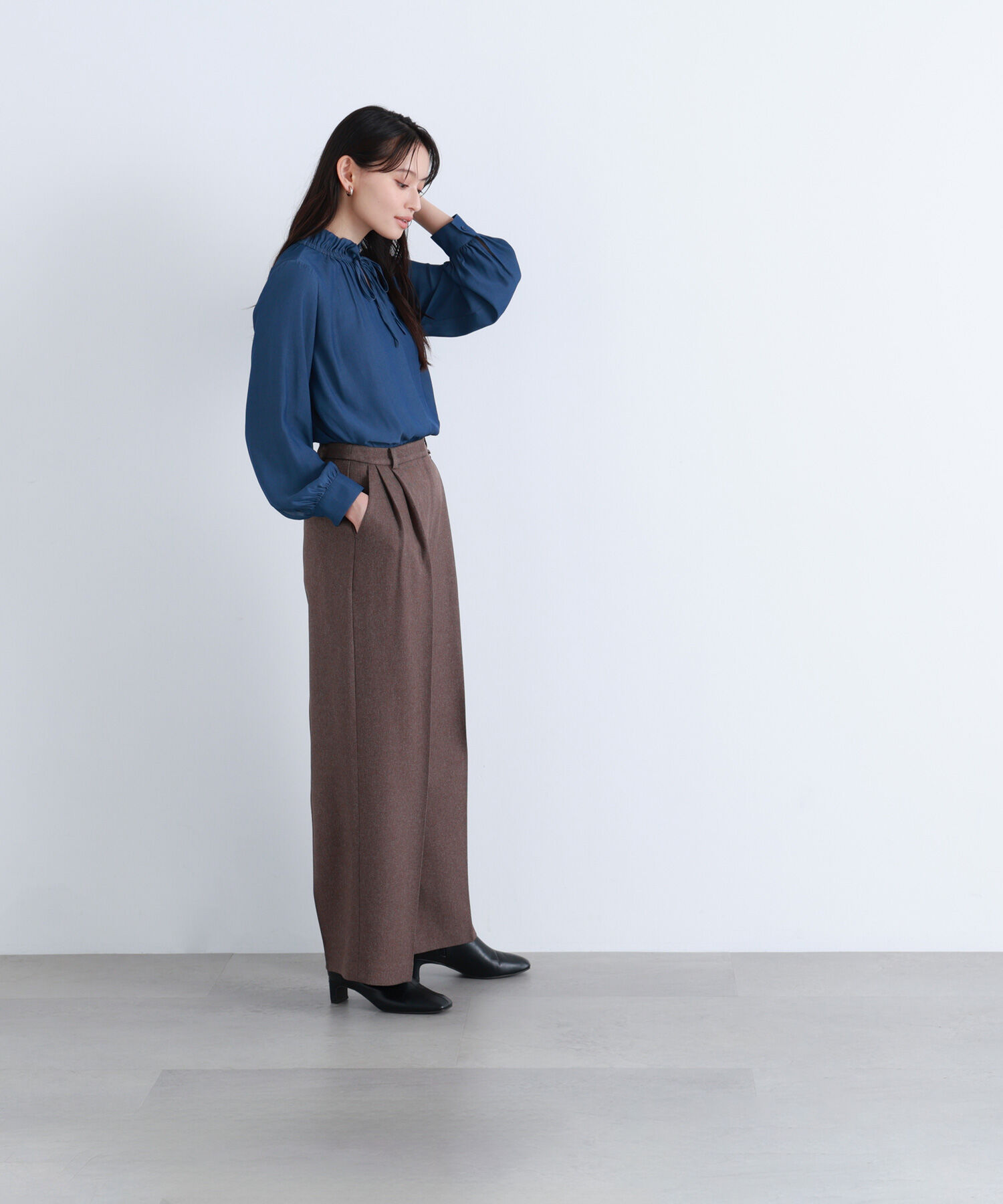  「＜骨格ナチュラル＞ツイーディータックワイドパンツ」|その他|