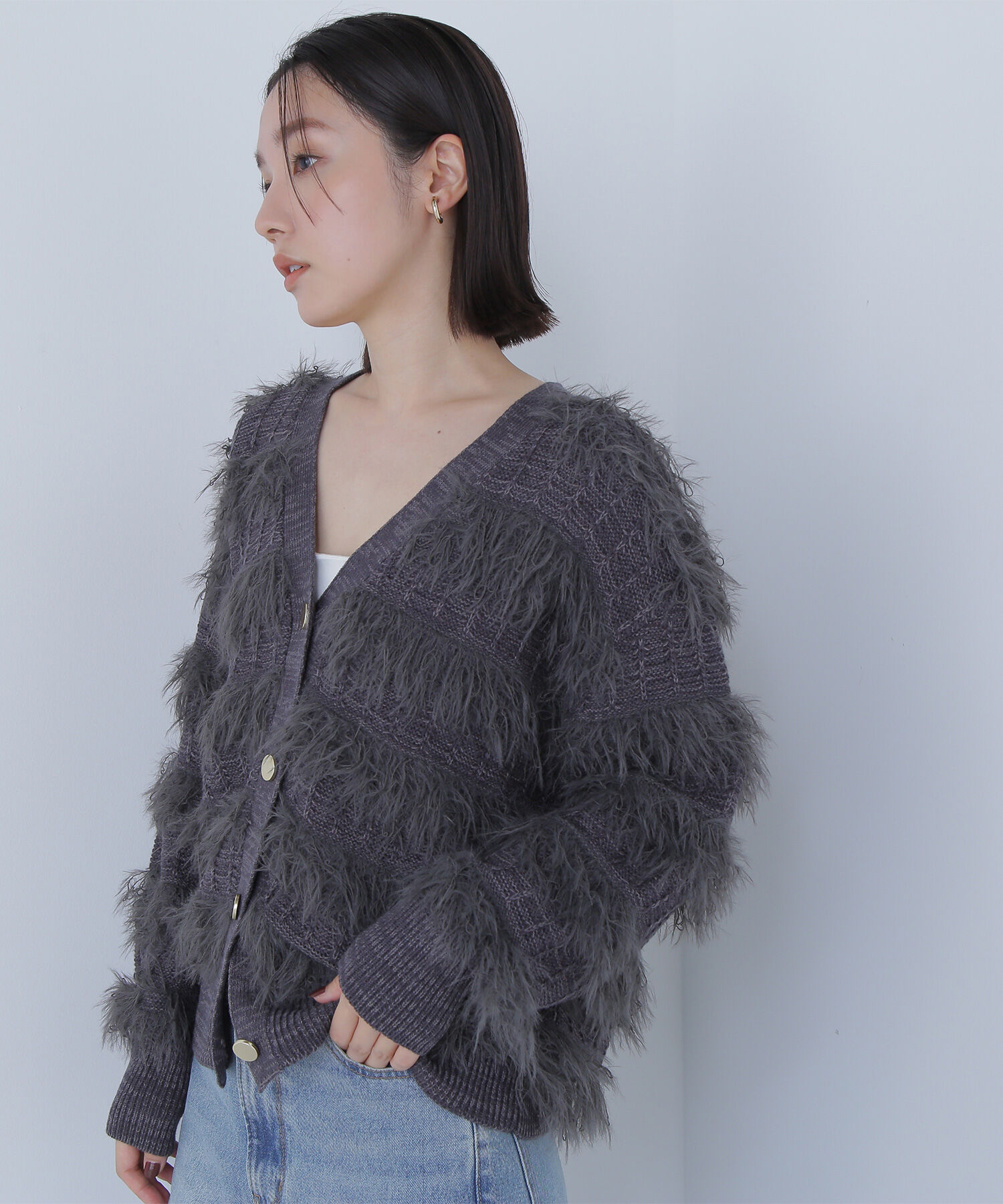  「フリンジボーダーカーディガン」|ニット・セーター|