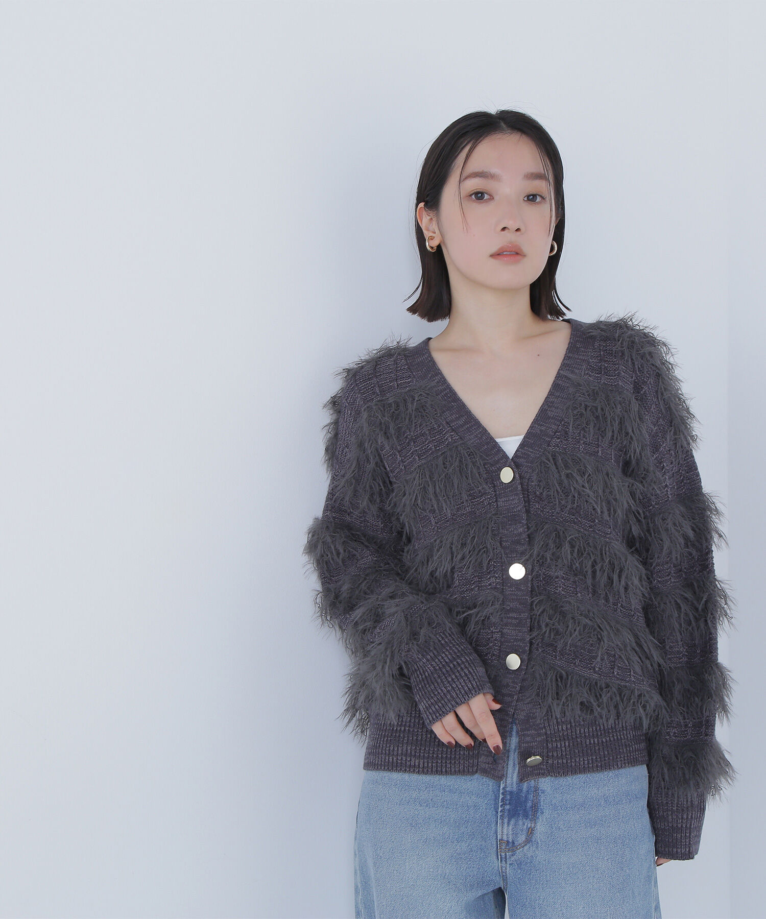  「フリンジボーダーカーディガン」|ニット・セーター|