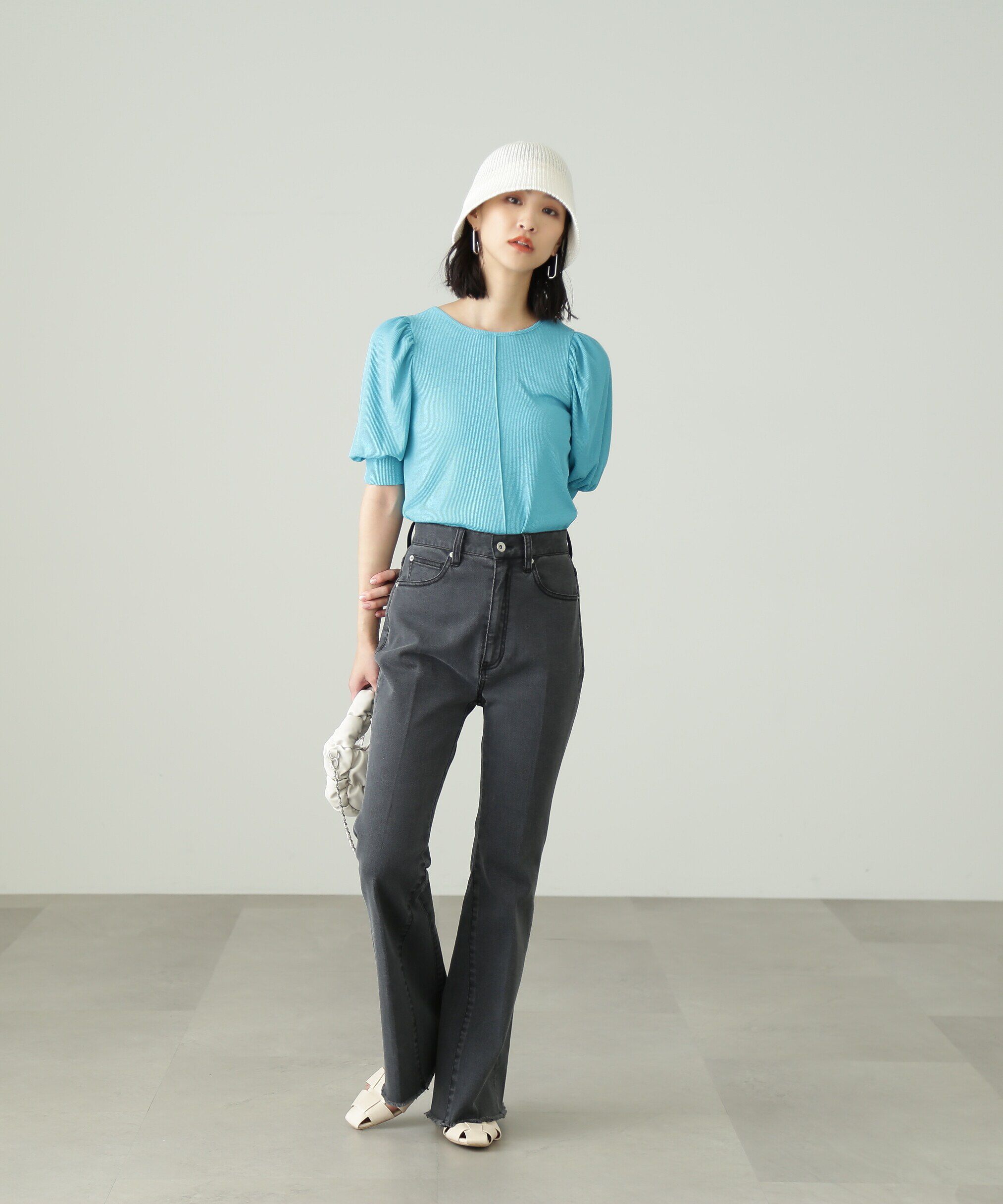  「シアーテレコボリュームスリーブカットソー」|Tシャツ・カットソー|