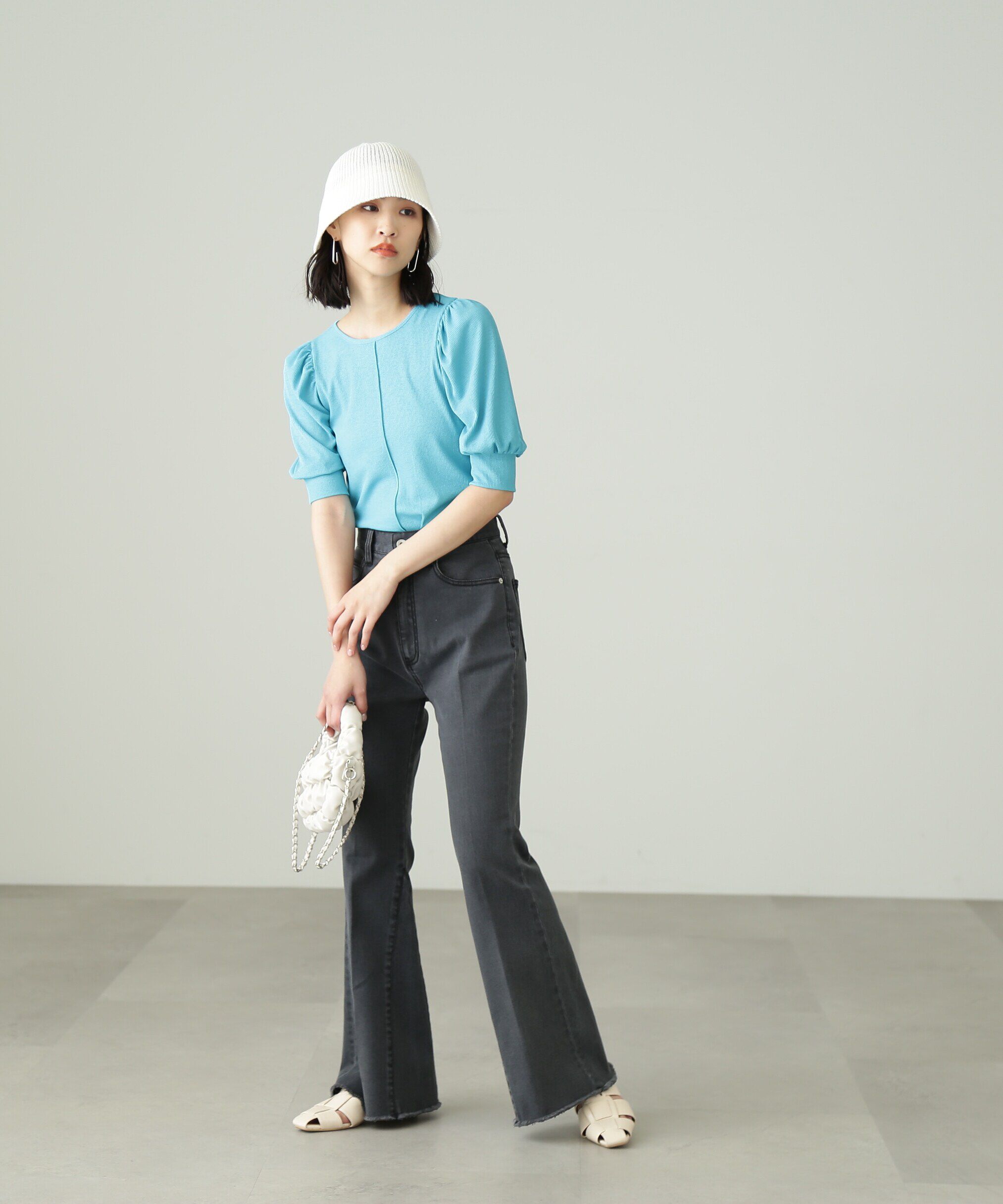  「シアーテレコボリュームスリーブカットソー」|Tシャツ・カットソー|