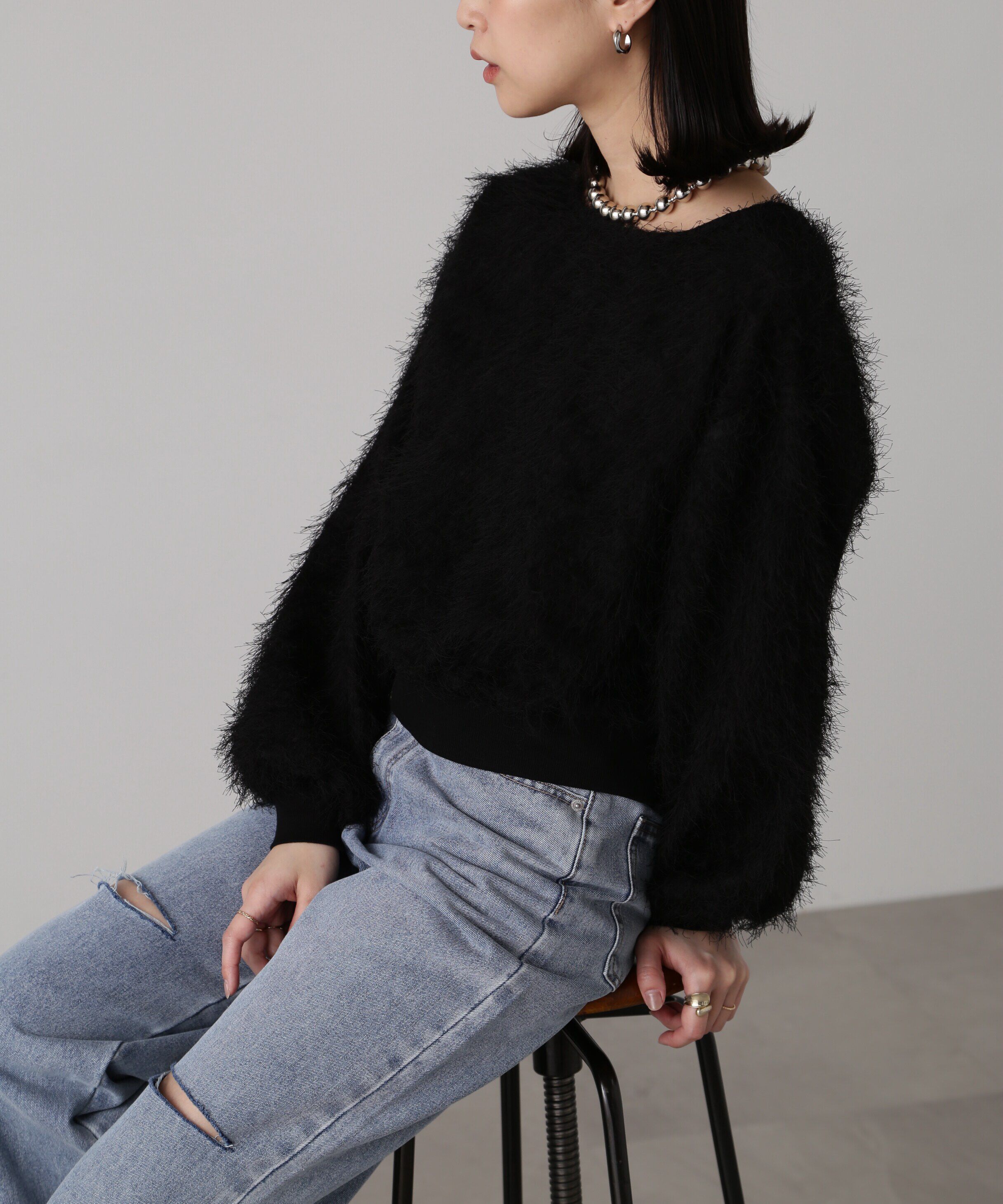  「ボリュームスリーブフェザーブラウス」|シャツ・ブラウス|