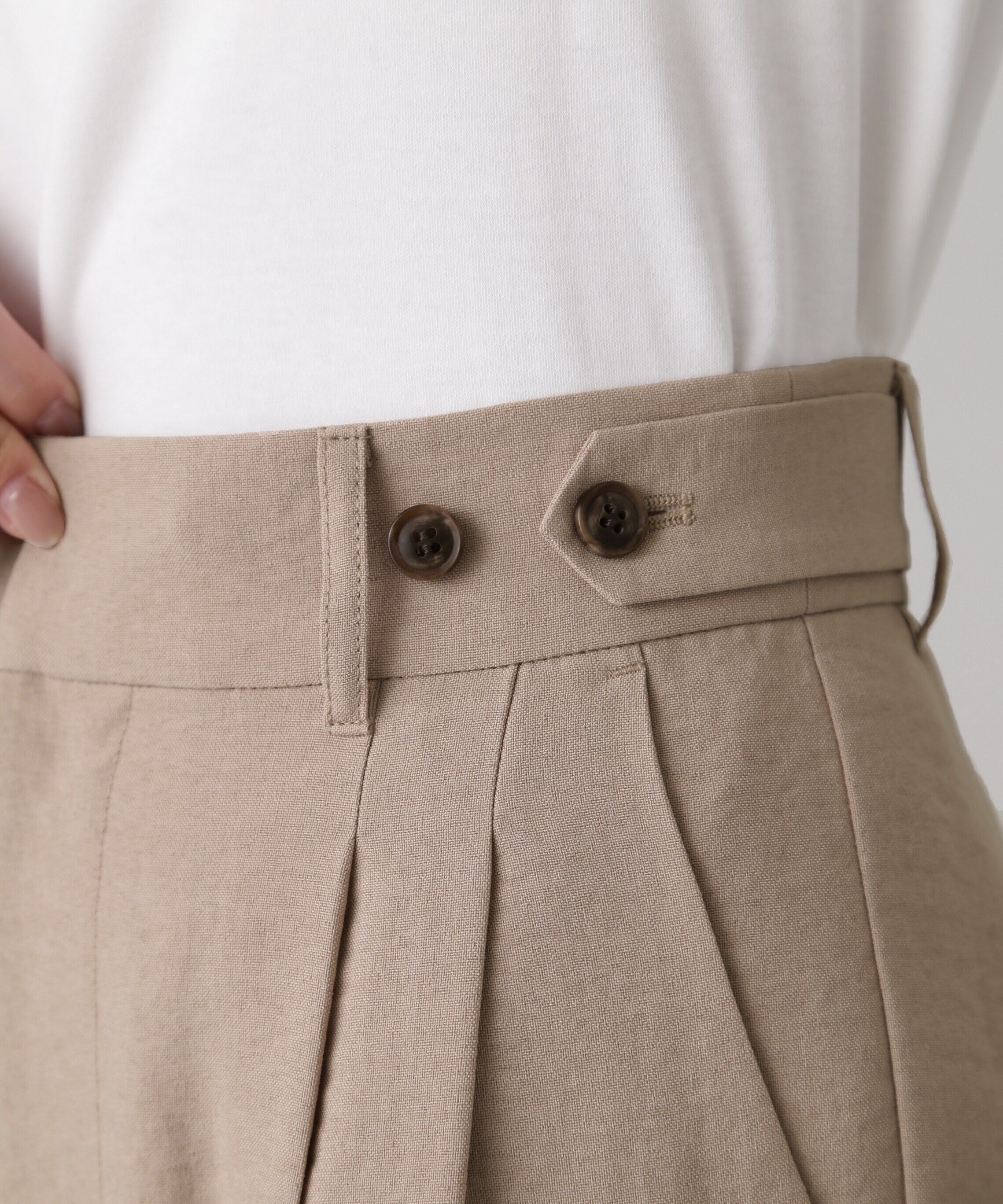  「[低身長サイズ/Sシリーズ]気流染めサイドボタンワイドパンツ」|その他|