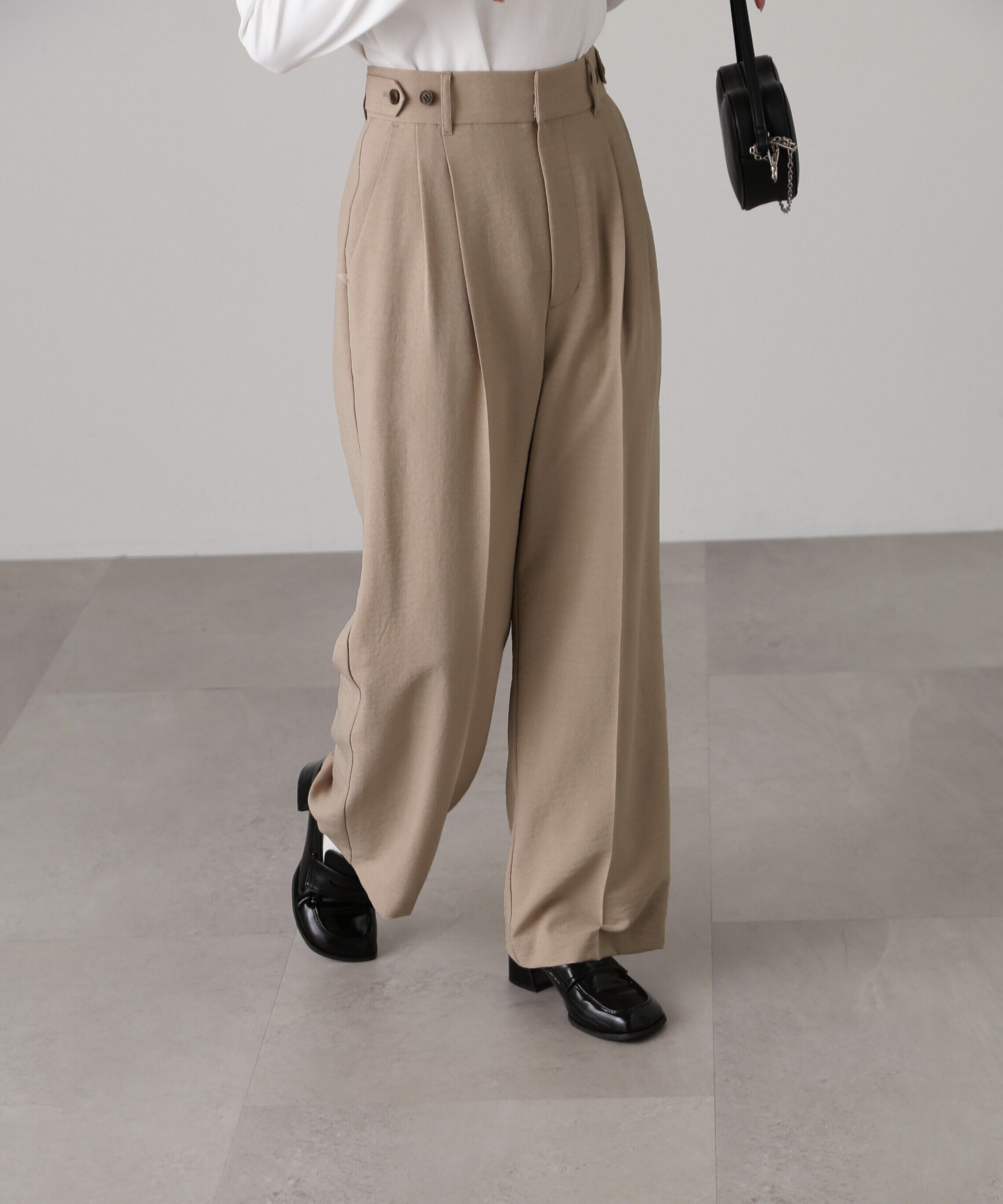  「[低身長サイズ/Sシリーズ]気流染めサイドボタンワイドパンツ」|その他|