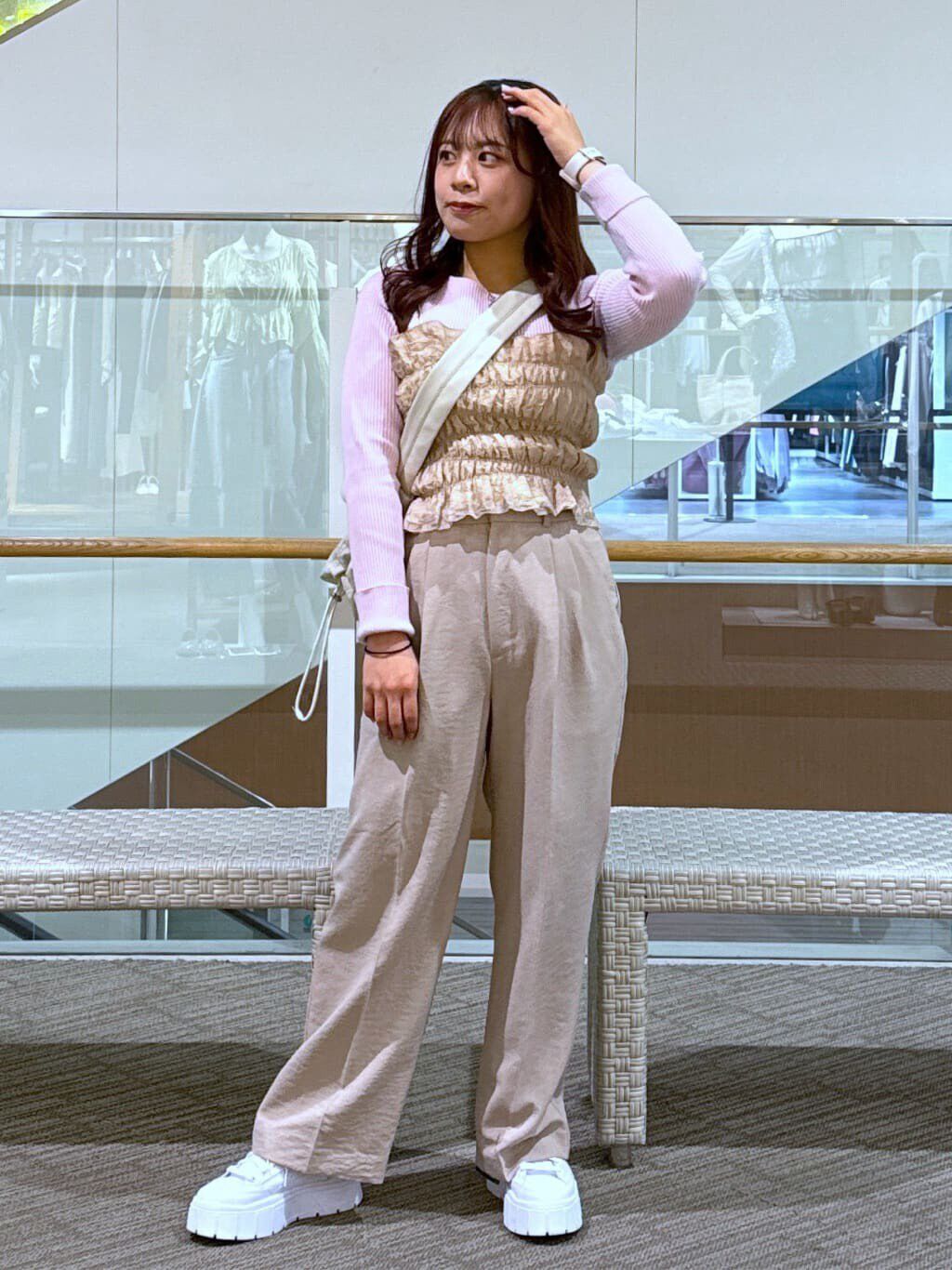  「[低身長サイズ/Sシリーズ]気流染めサイドボタンワイドパンツ」|その他|