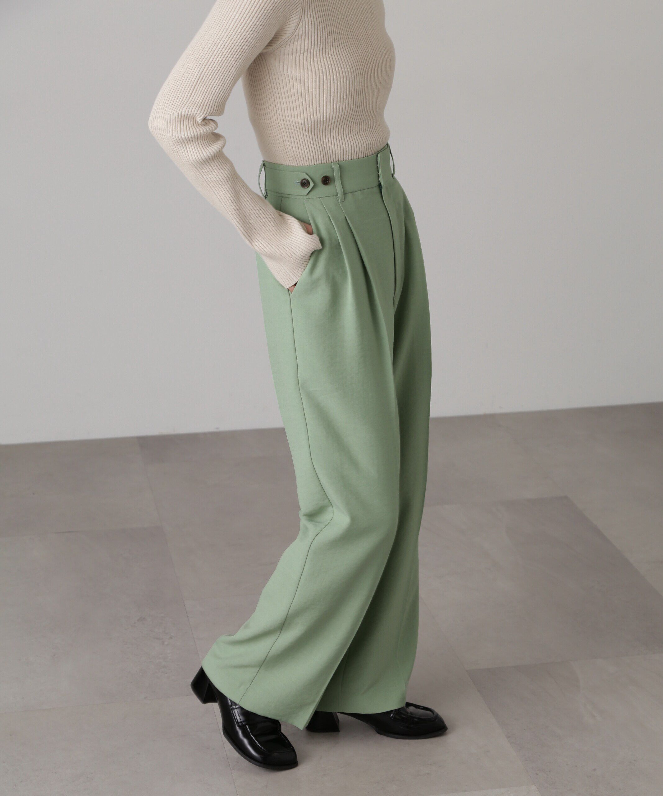  「[低身長サイズ/Sシリーズ]気流染めサイドボタンワイドパンツ」|その他|