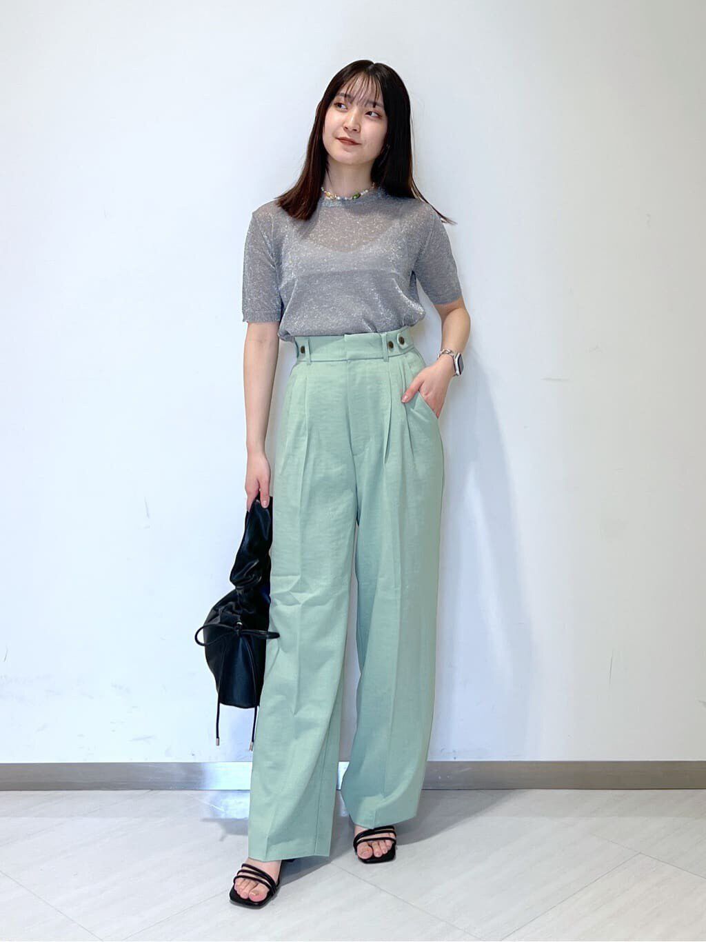  「[低身長サイズ/Sシリーズ]気流染めサイドボタンワイドパンツ」|その他|