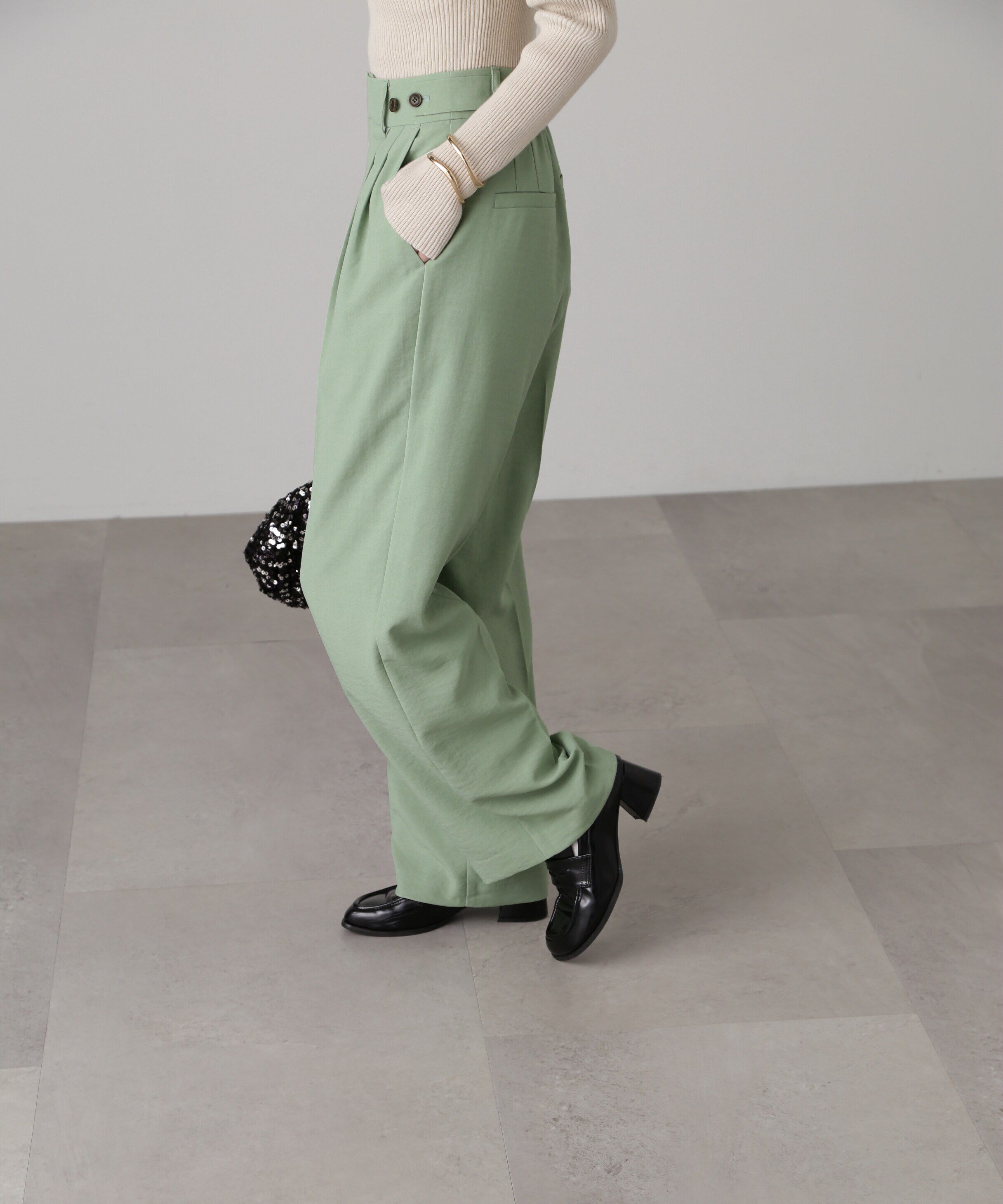  「[低身長サイズ/Sシリーズ]気流染めサイドボタンワイドパンツ」|その他|