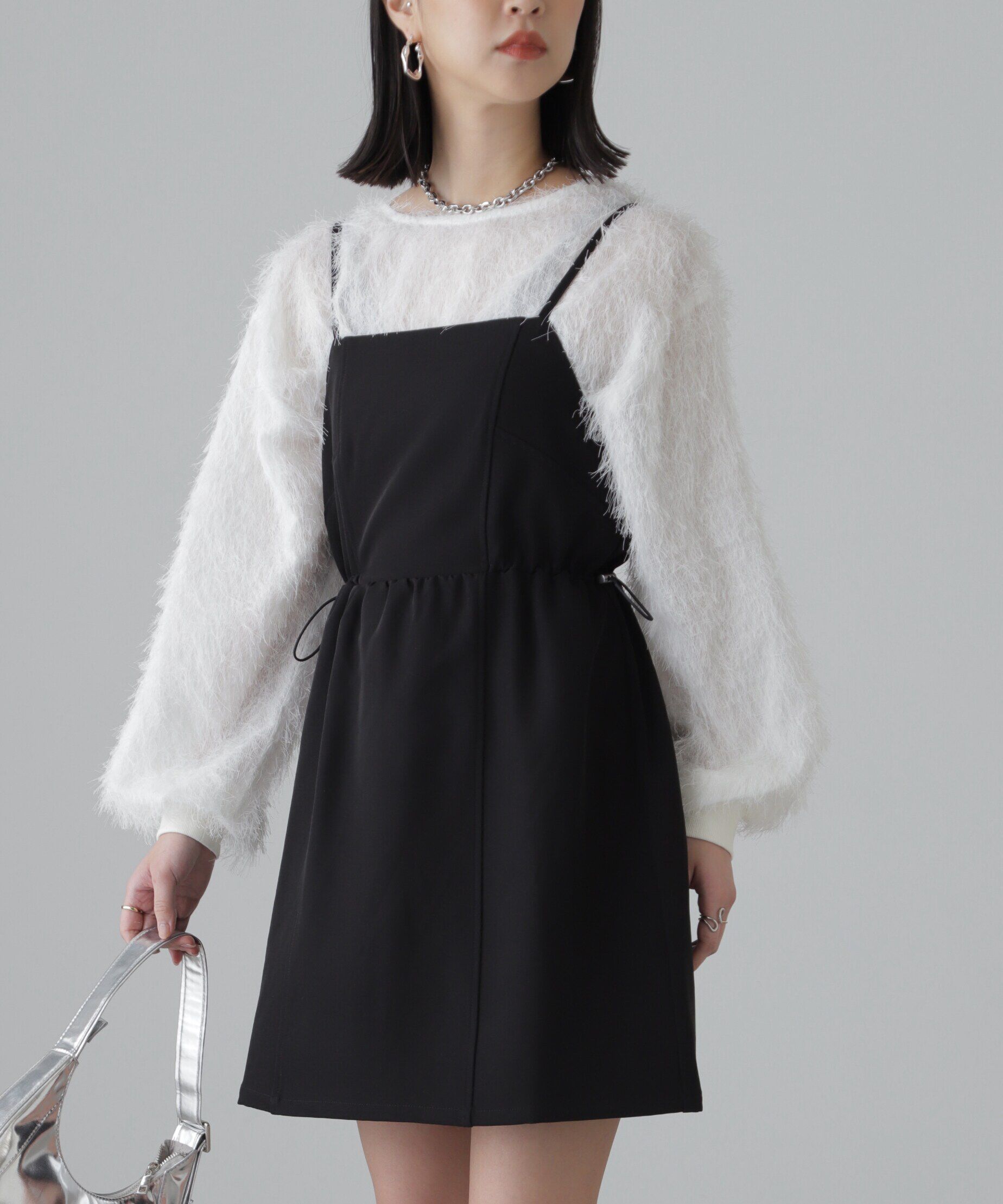  「ウエストドロストミニキャミワンピース」|ワンピース|