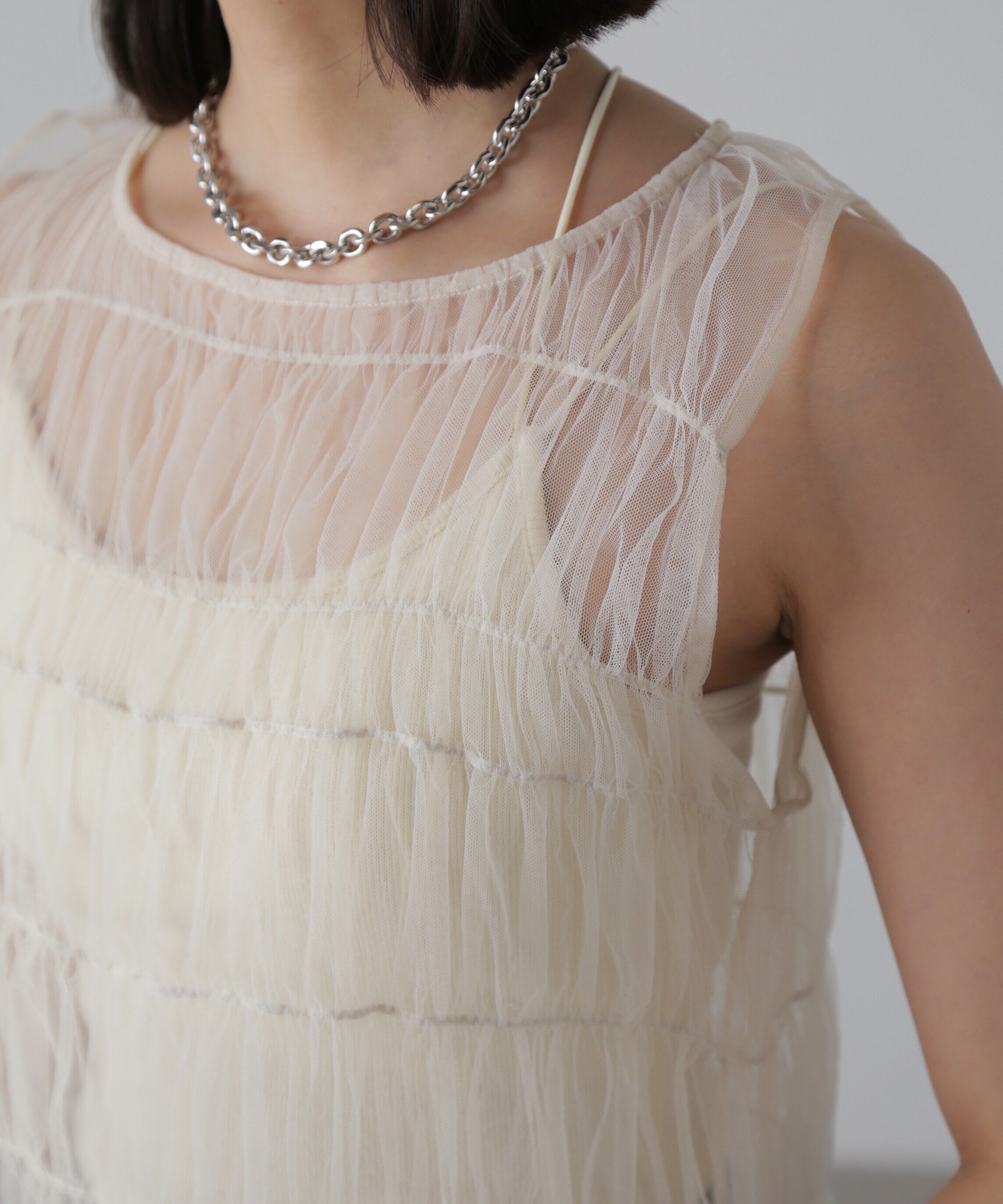  「チュールシャーリングブラウス」|シャツ・ブラウス|