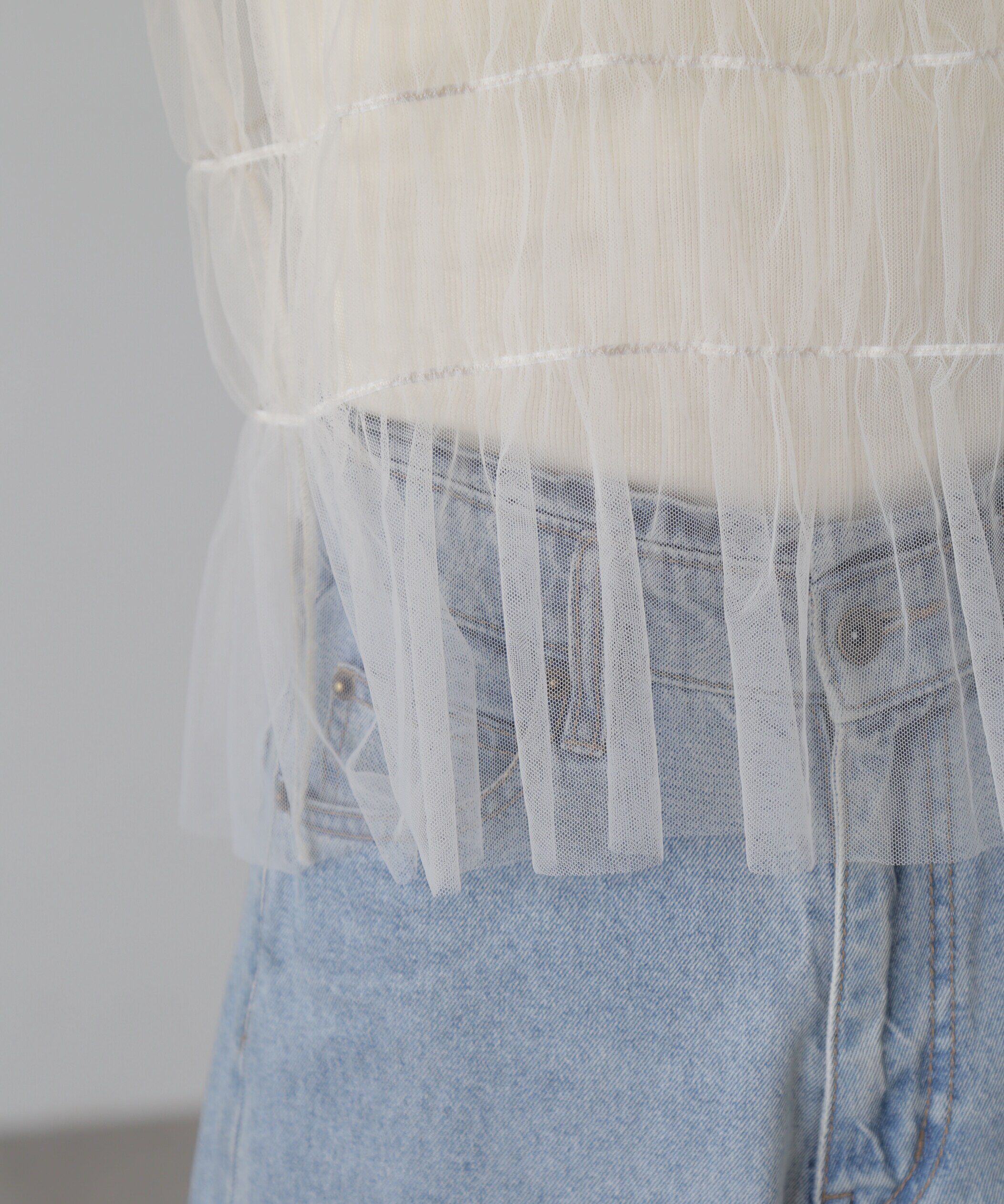  「チュールシャーリングブラウス」|シャツ・ブラウス|