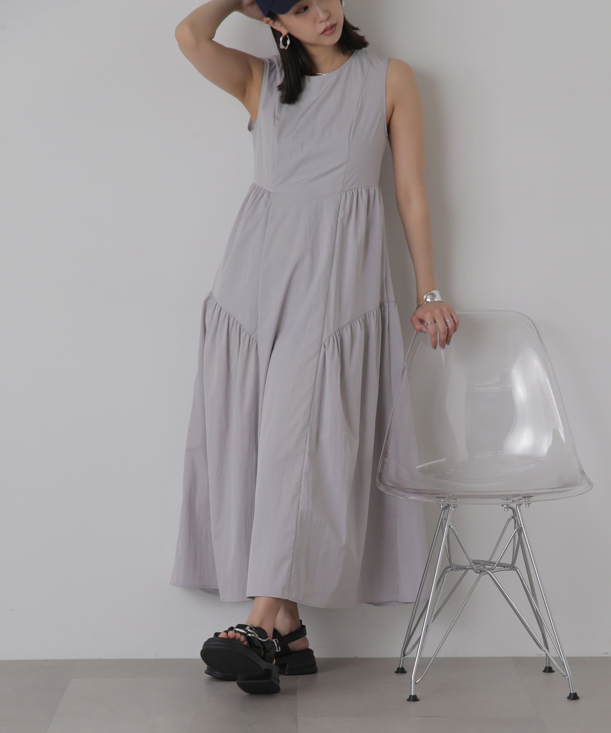  「タイプライターギャザーマキシワンピース」|ワンピース|