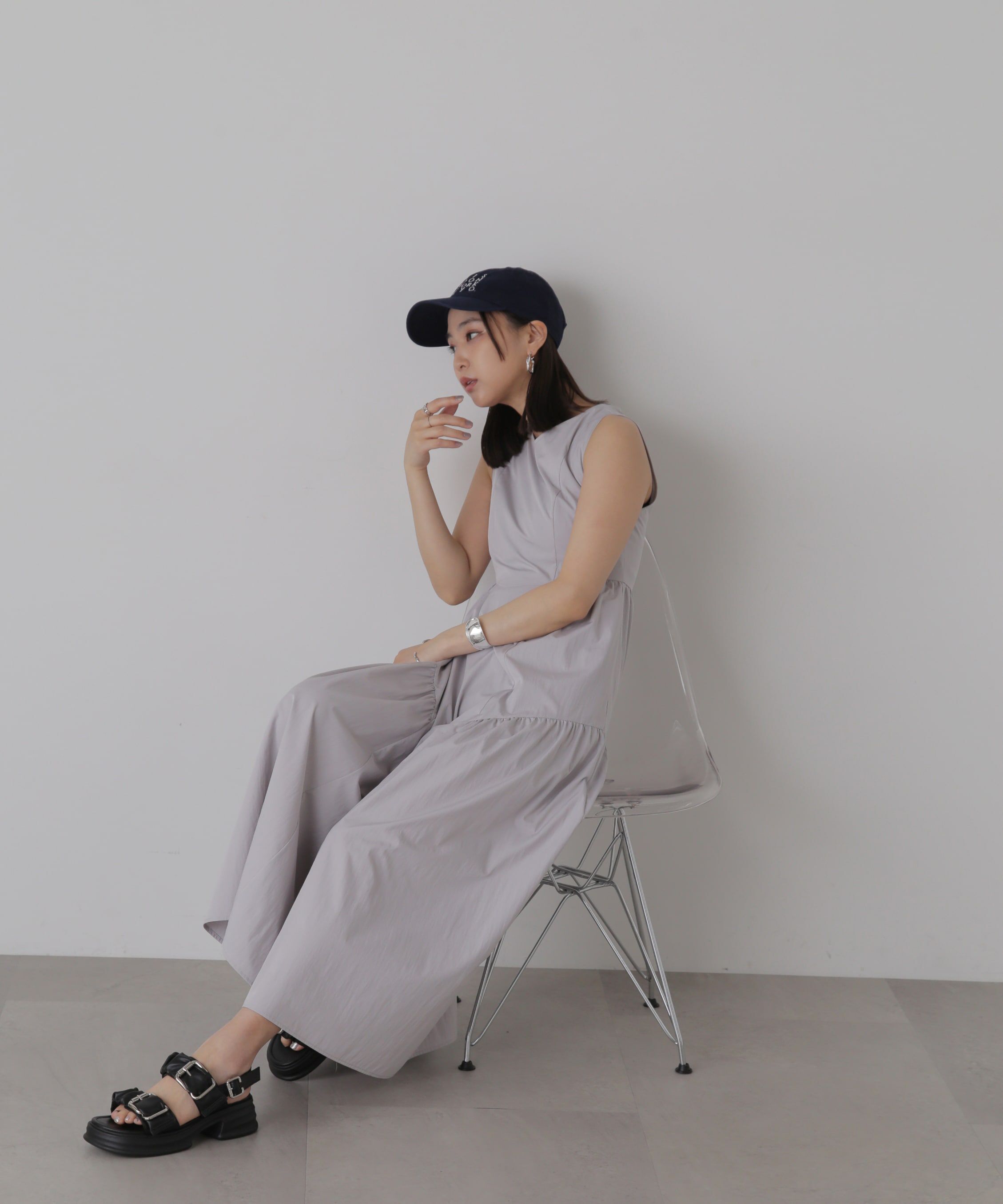  「タイプライターギャザーマキシワンピース」|ワンピース|