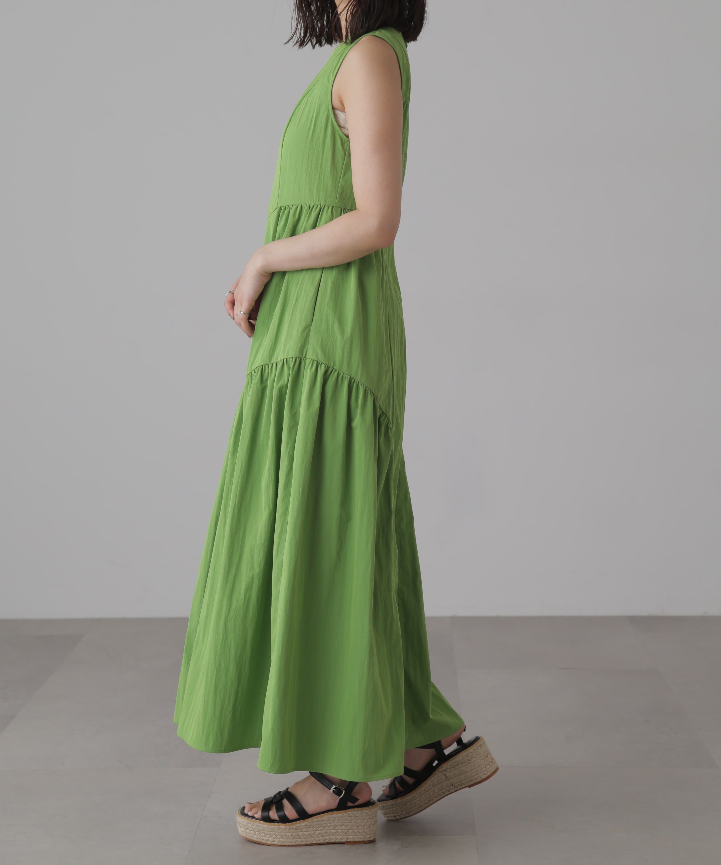  「タイプライターギャザーマキシワンピース」|ワンピース|