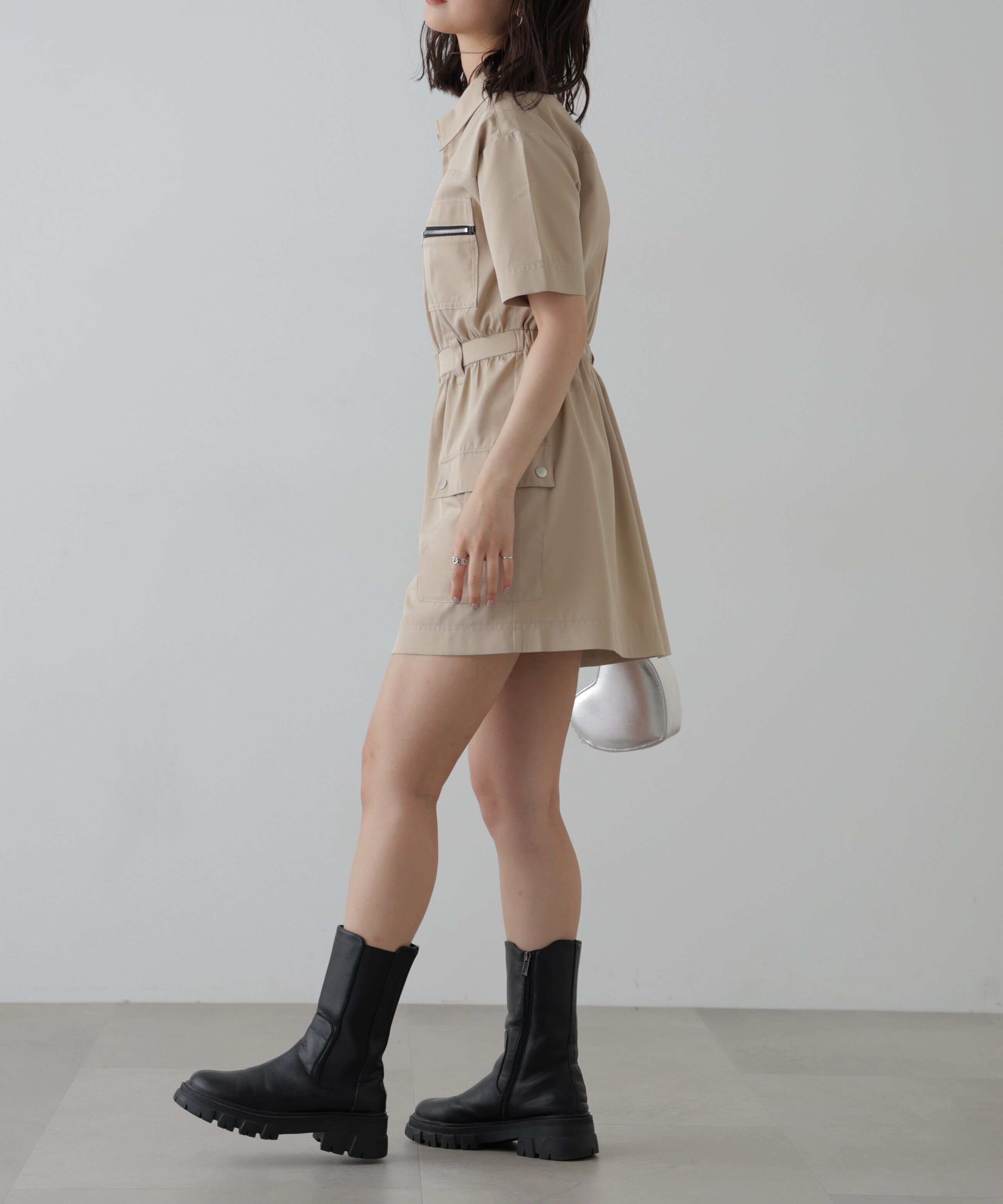  「フロントジップミニワンピース」|ワンピース|