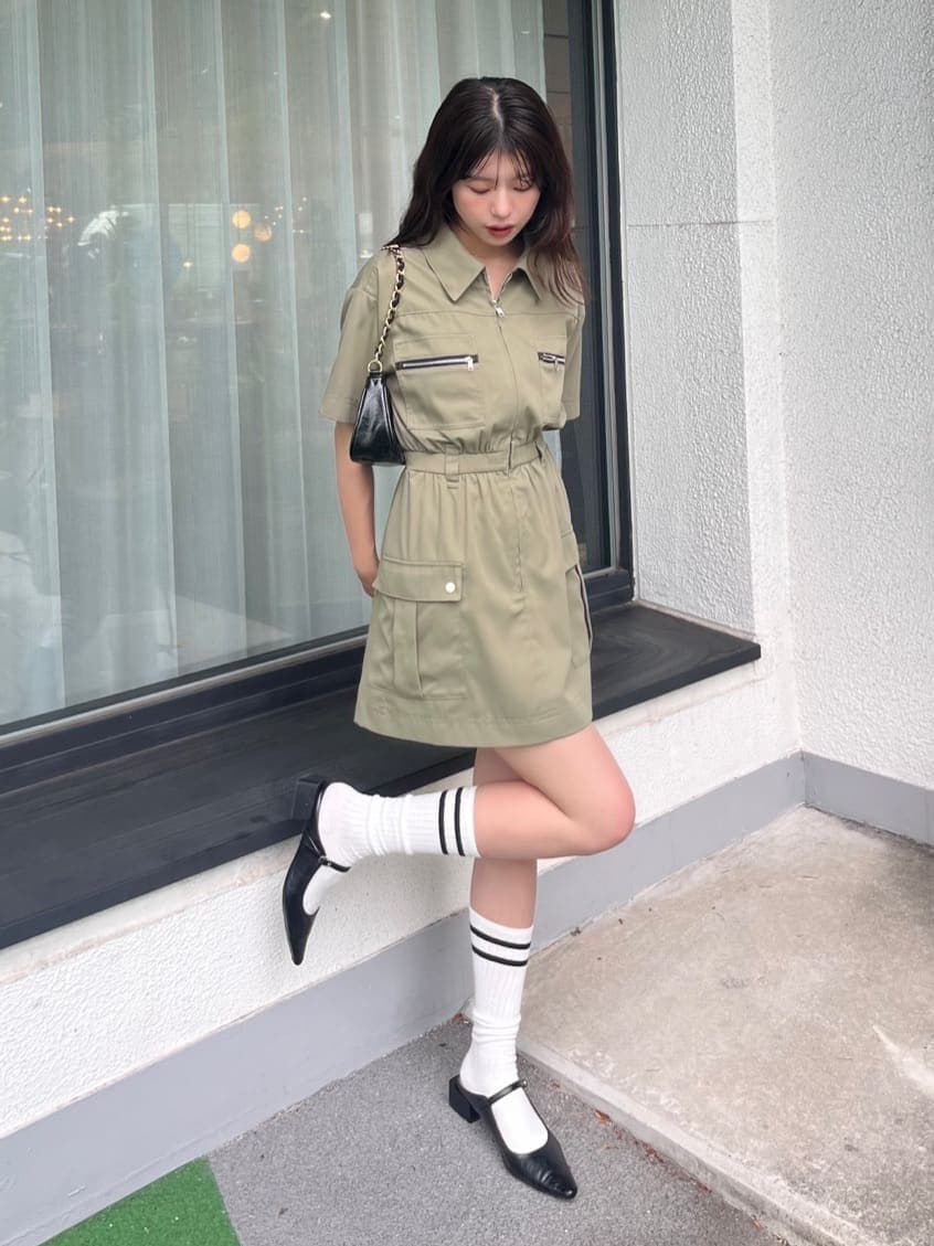  「フロントジップミニワンピース」|ワンピース|