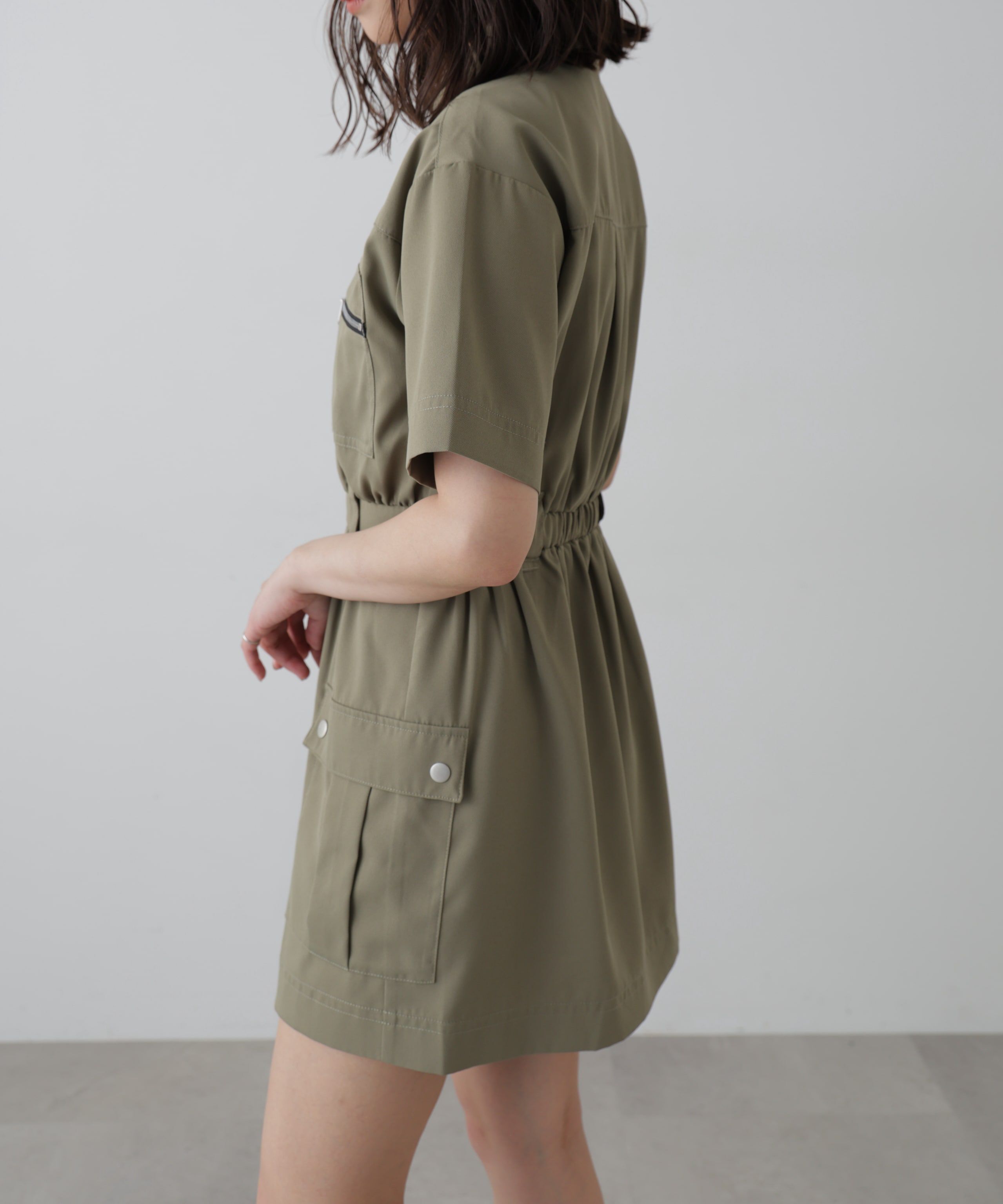  「フロントジップミニワンピース」|ワンピース|