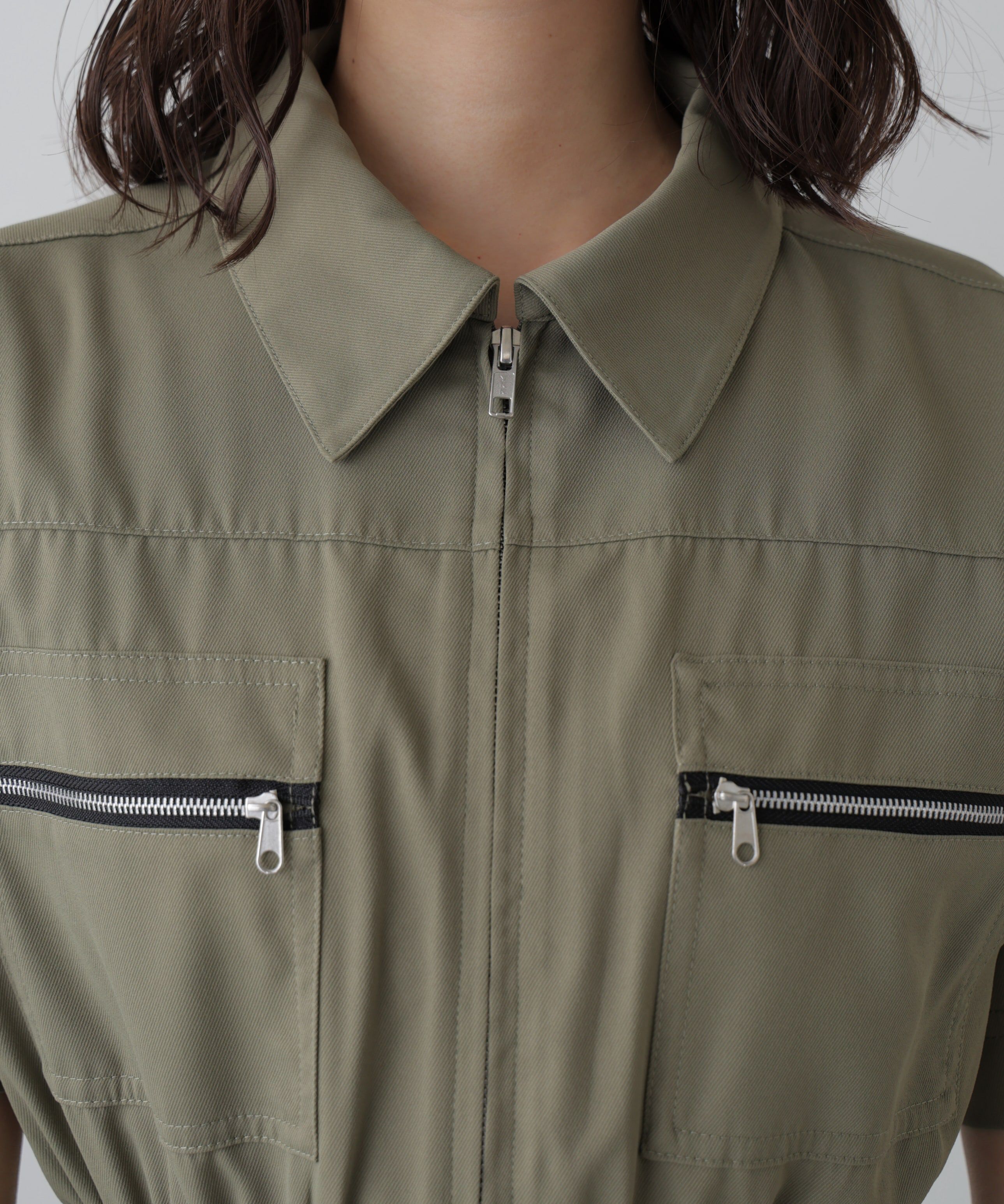  「フロントジップミニワンピース」|ワンピース|