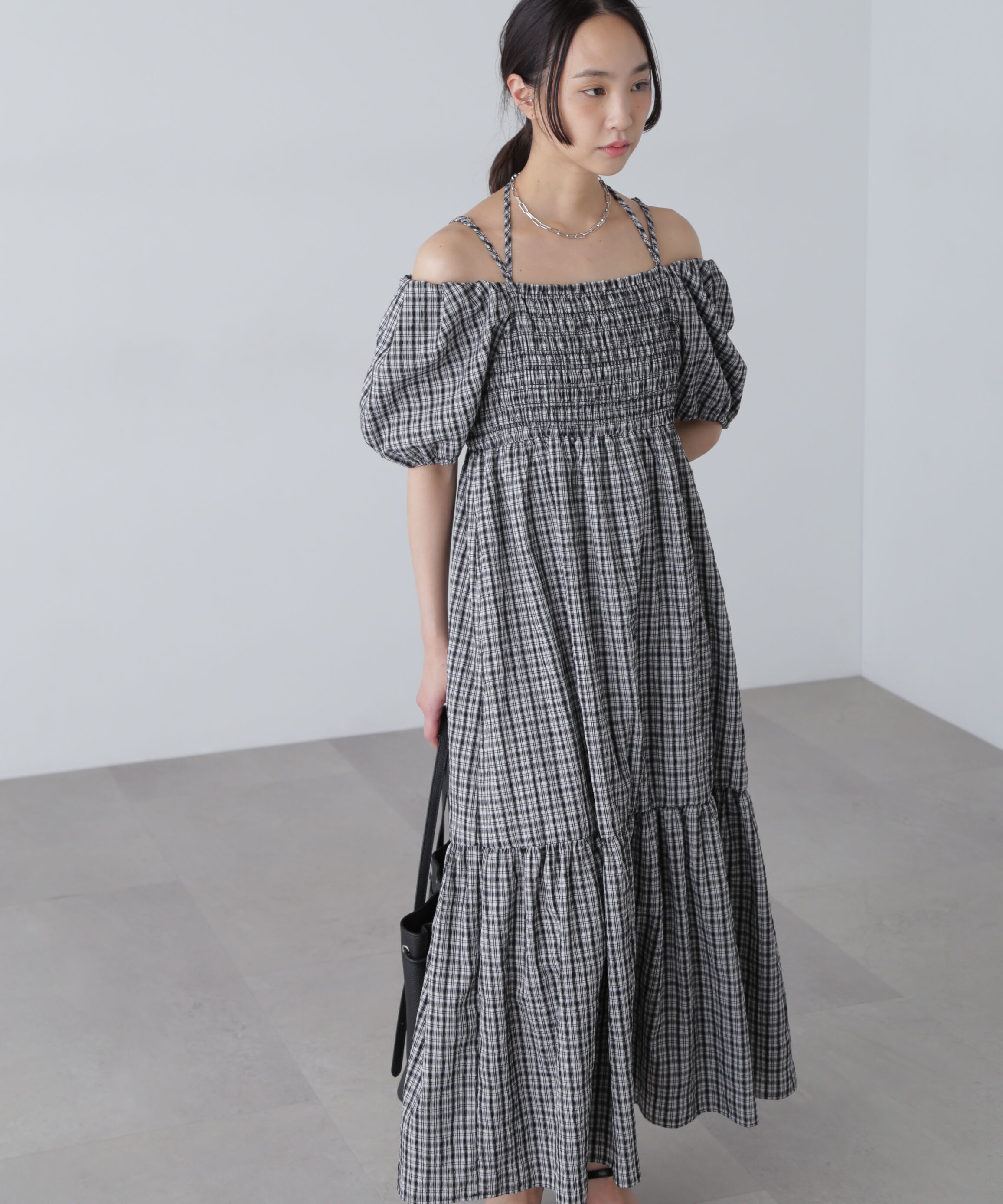  「シャーリング２ＷＡＹオフショルワンピース」|ワンピース|