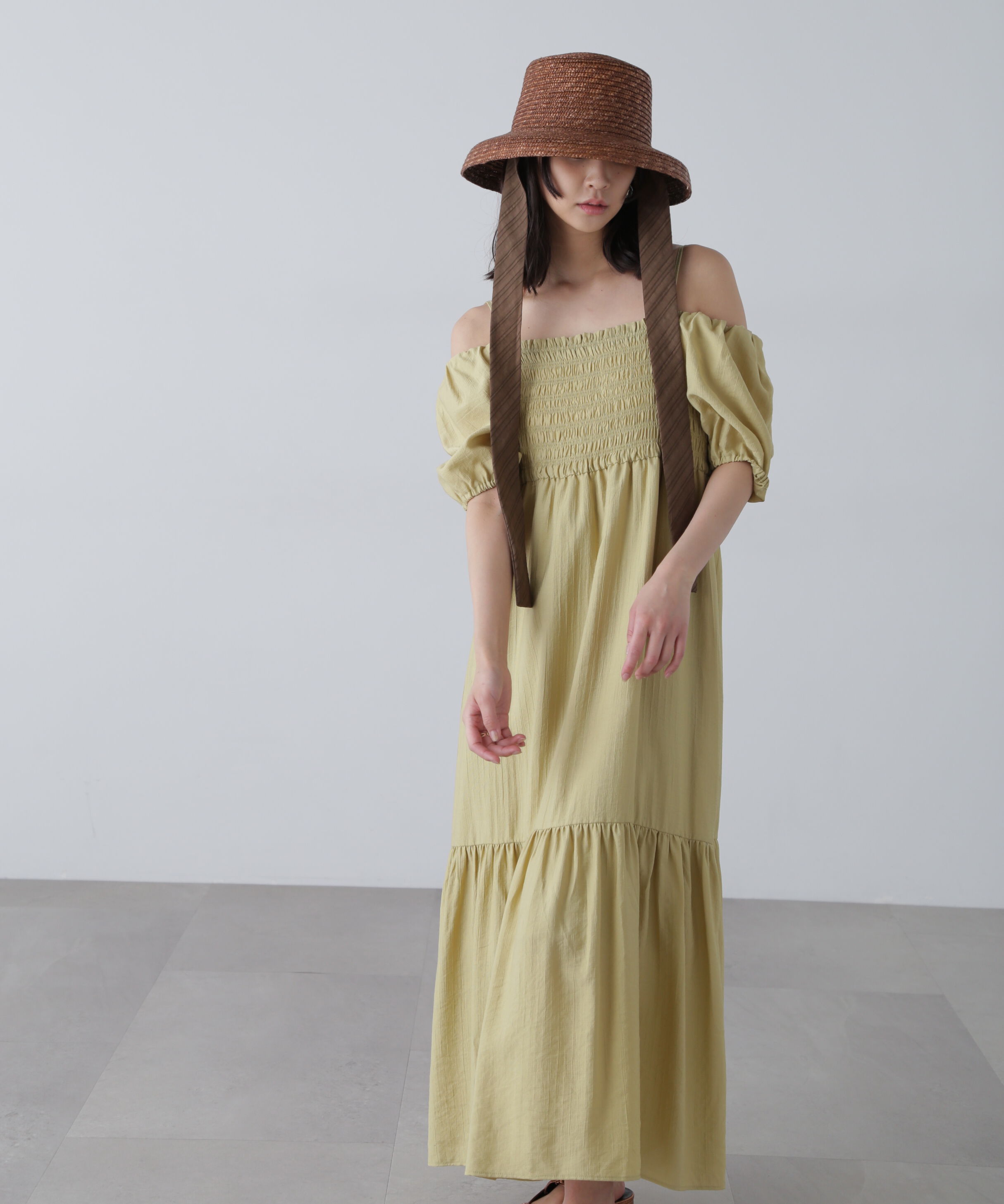  「シャーリング２ＷＡＹオフショルワンピース」|ワンピース|