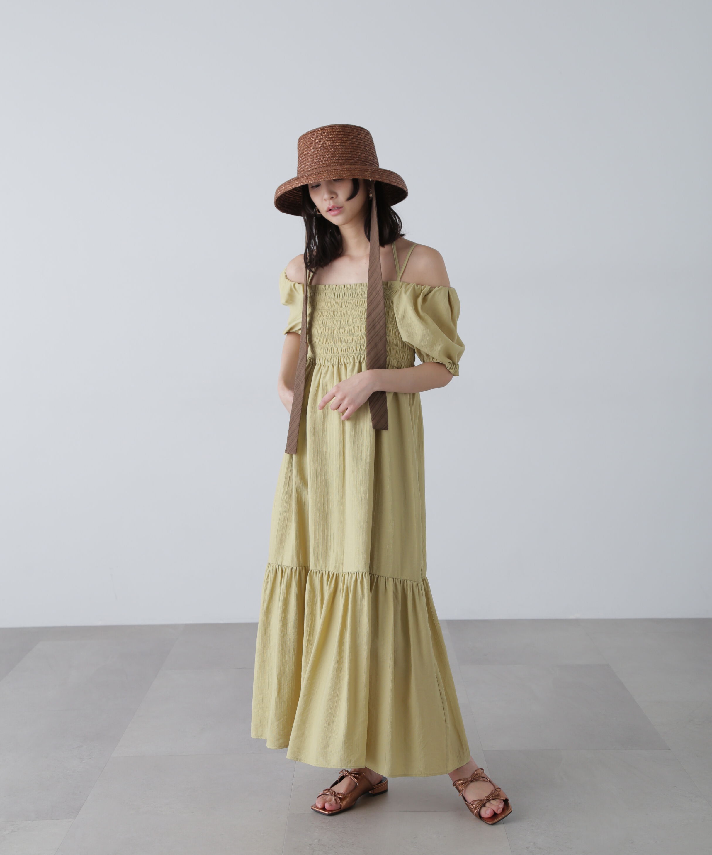  「シャーリング２ＷＡＹオフショルワンピース」|ワンピース|