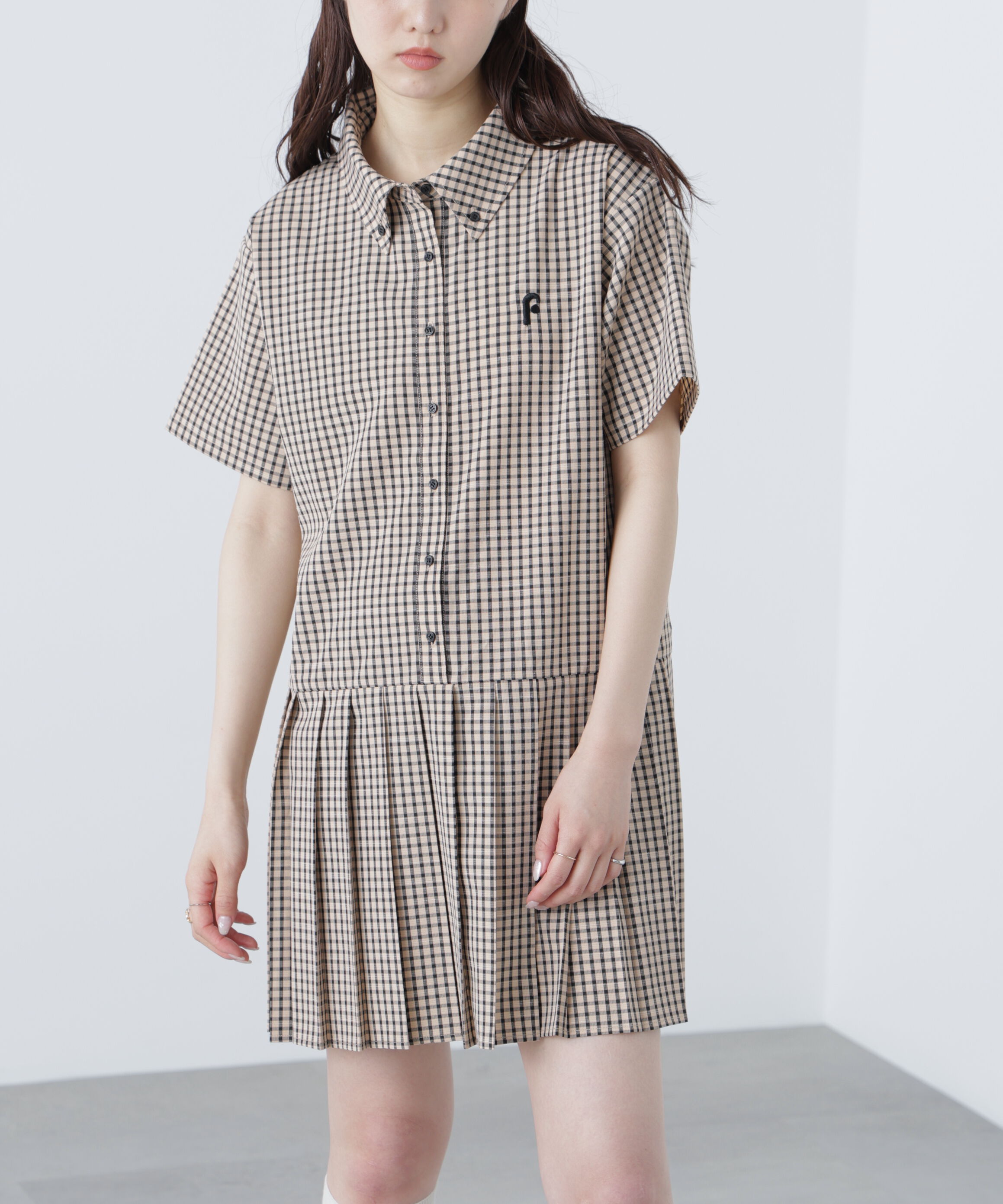  「チェックプリーツミニワンピース」|ワンピース|