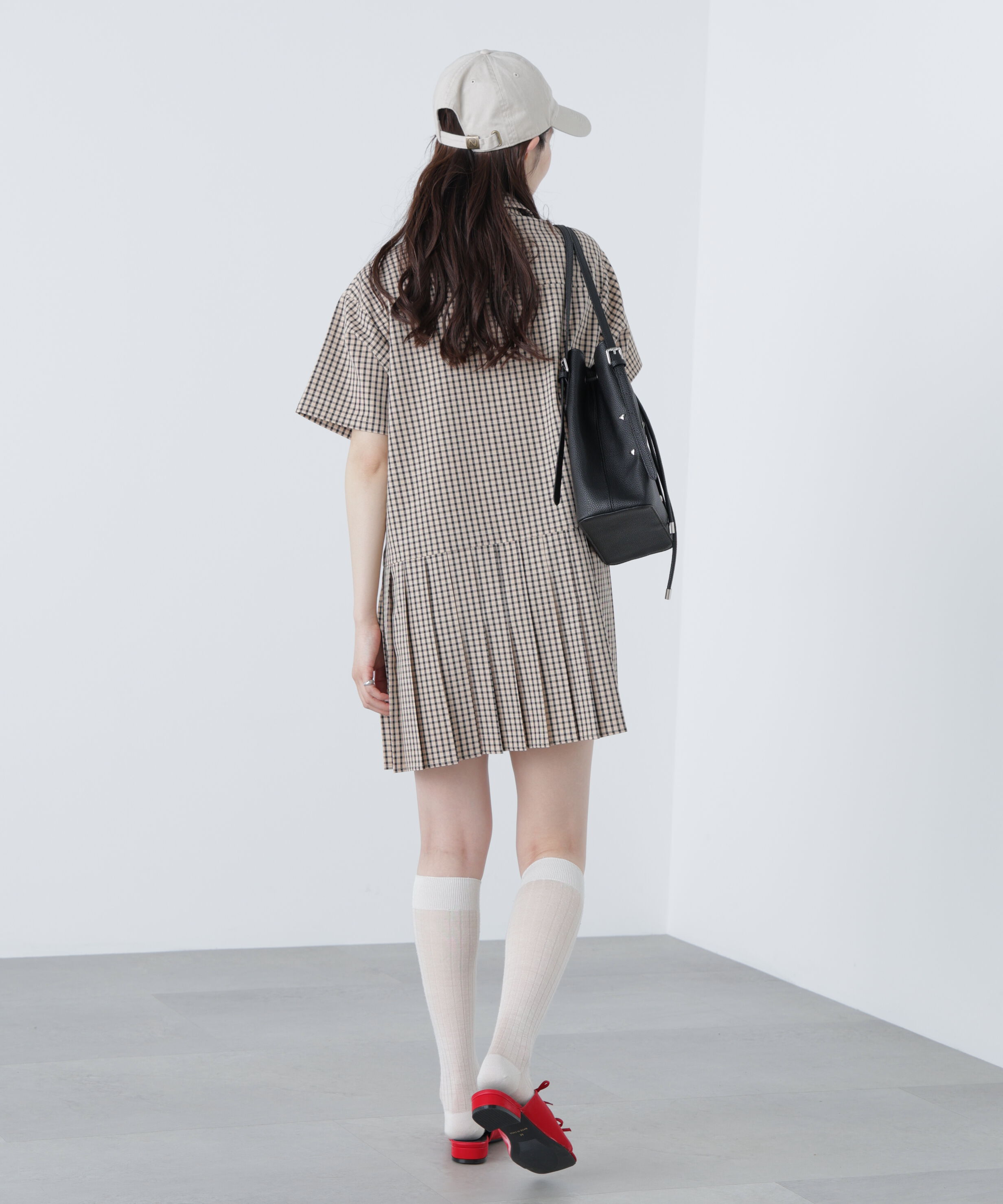  「チェックプリーツミニワンピース」|ワンピース|