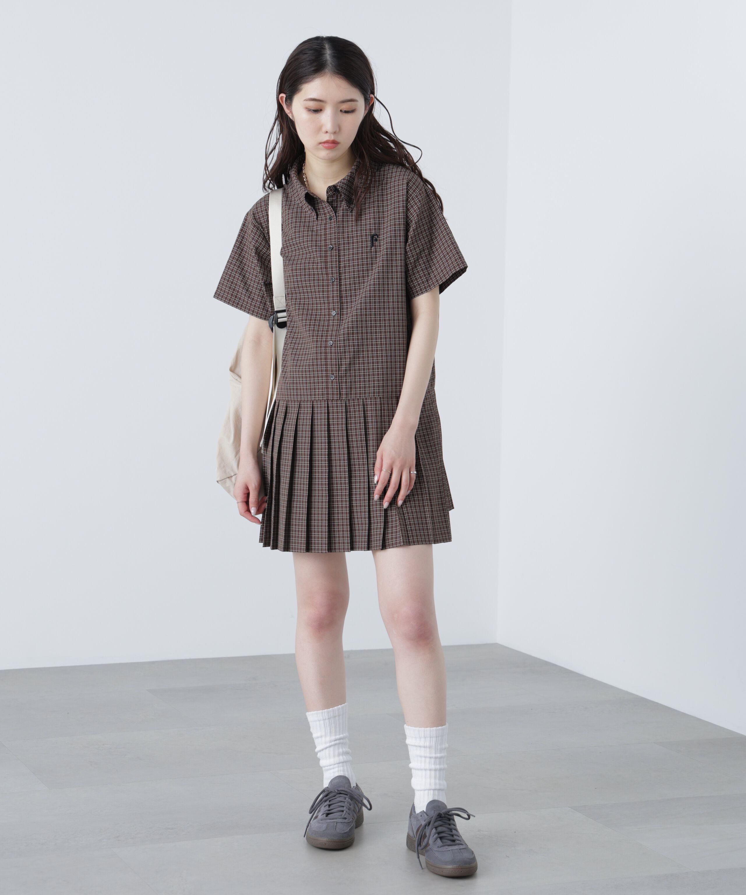  「チェックプリーツミニワンピース」|ワンピース|
