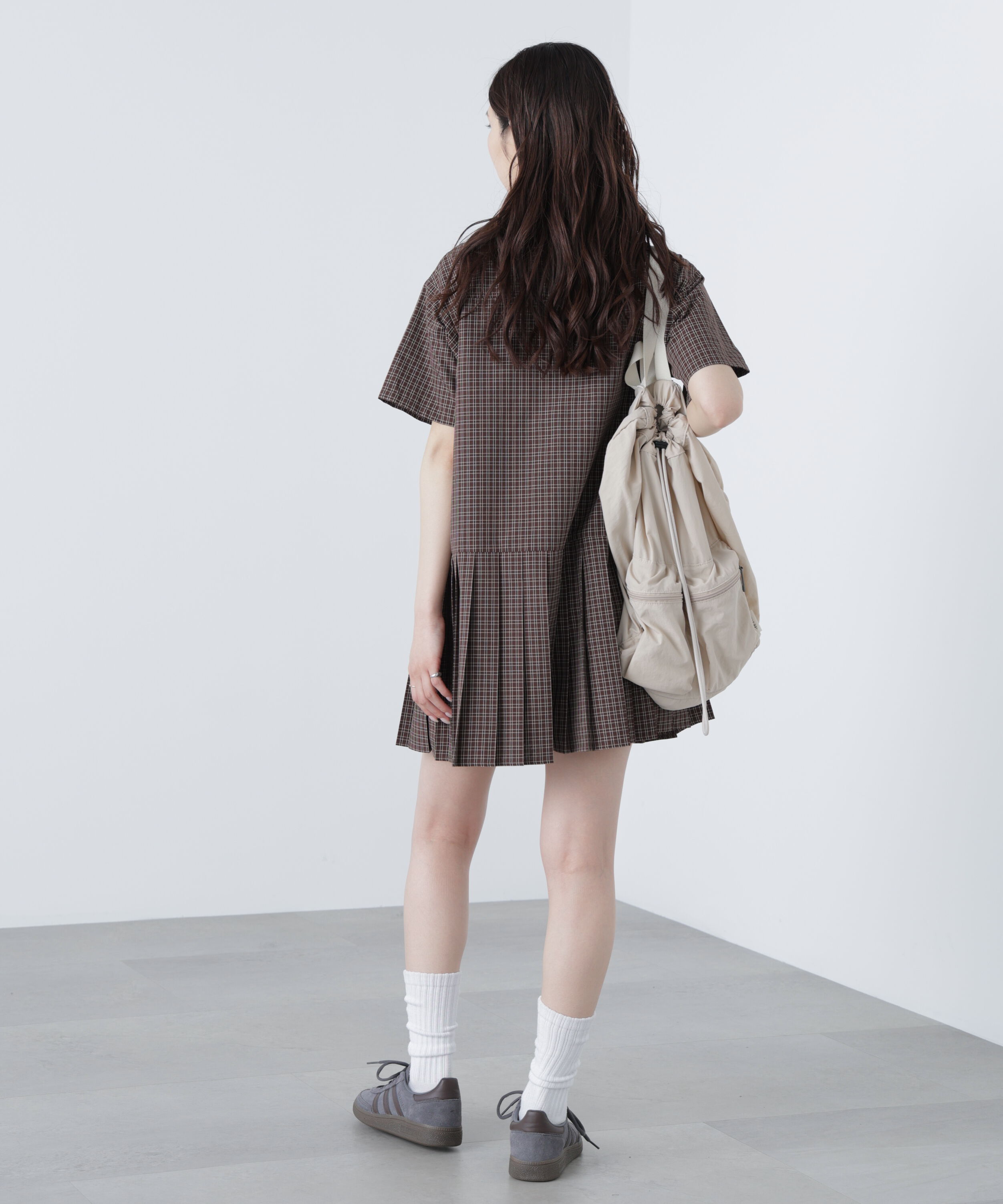  「チェックプリーツミニワンピース」|ワンピース|