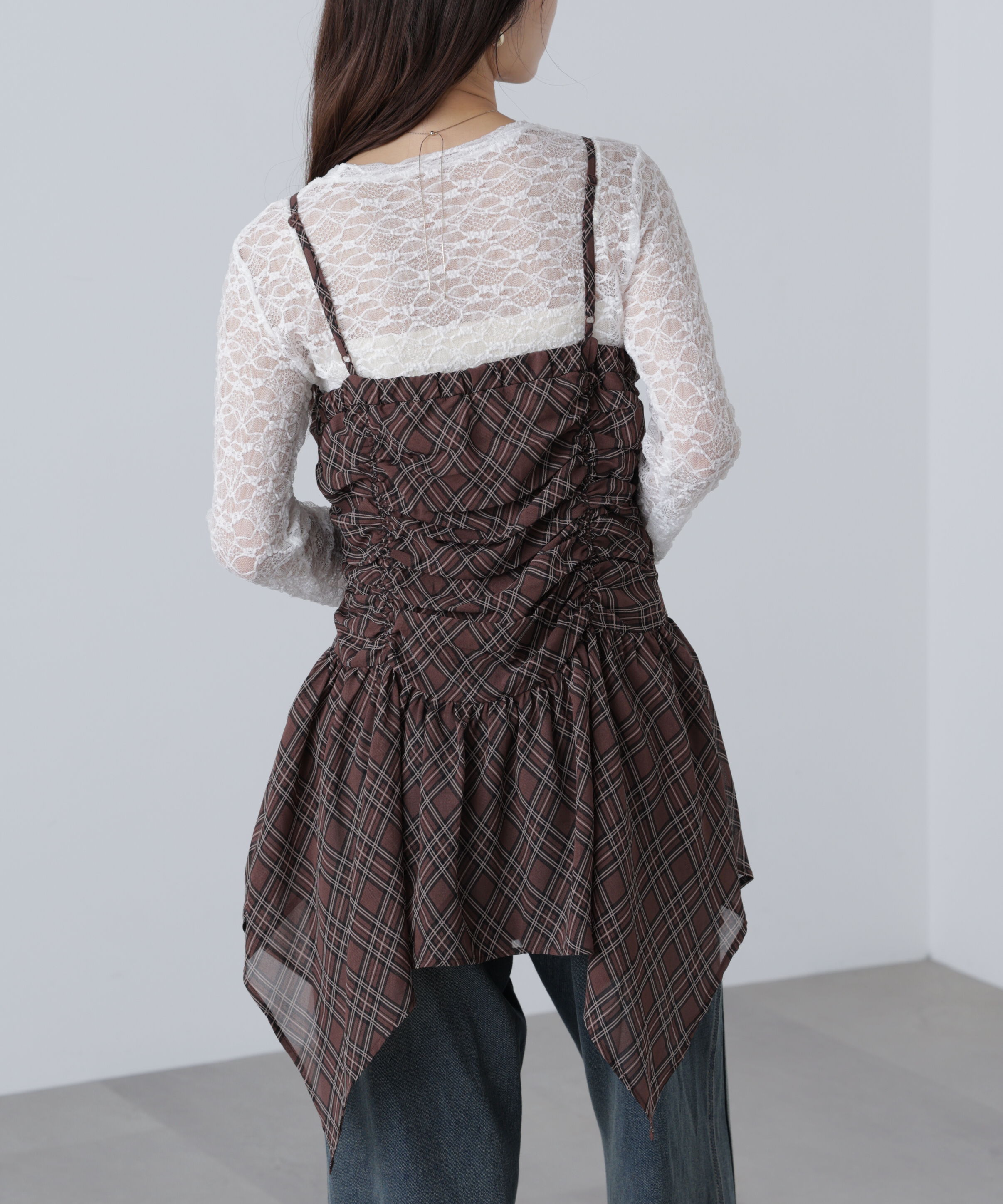  「ドロストイレヘムキャミミニワンピース」|ワンピース|