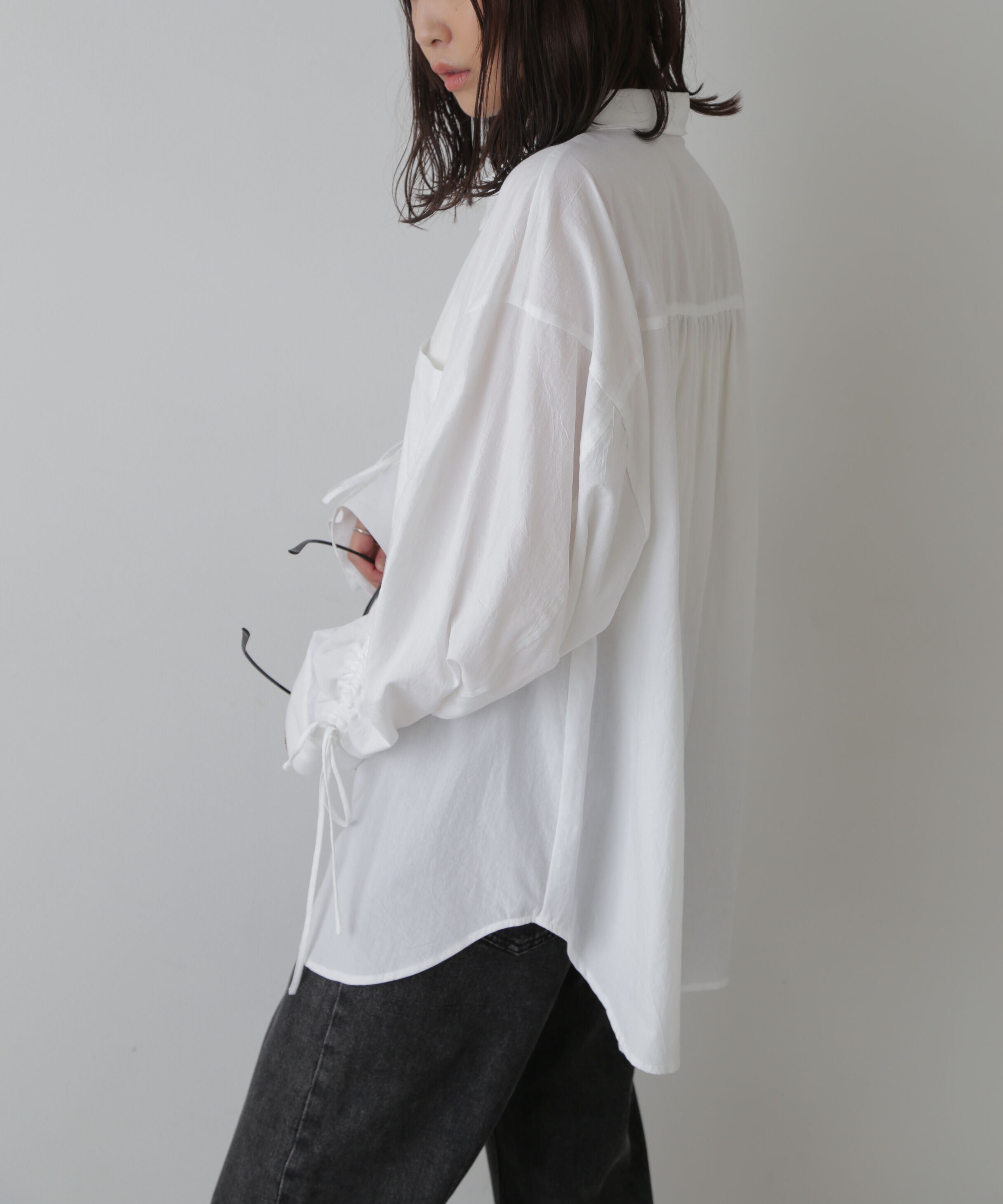  「袖シャーリングオーバーシャツ」|シャツ・ブラウス|