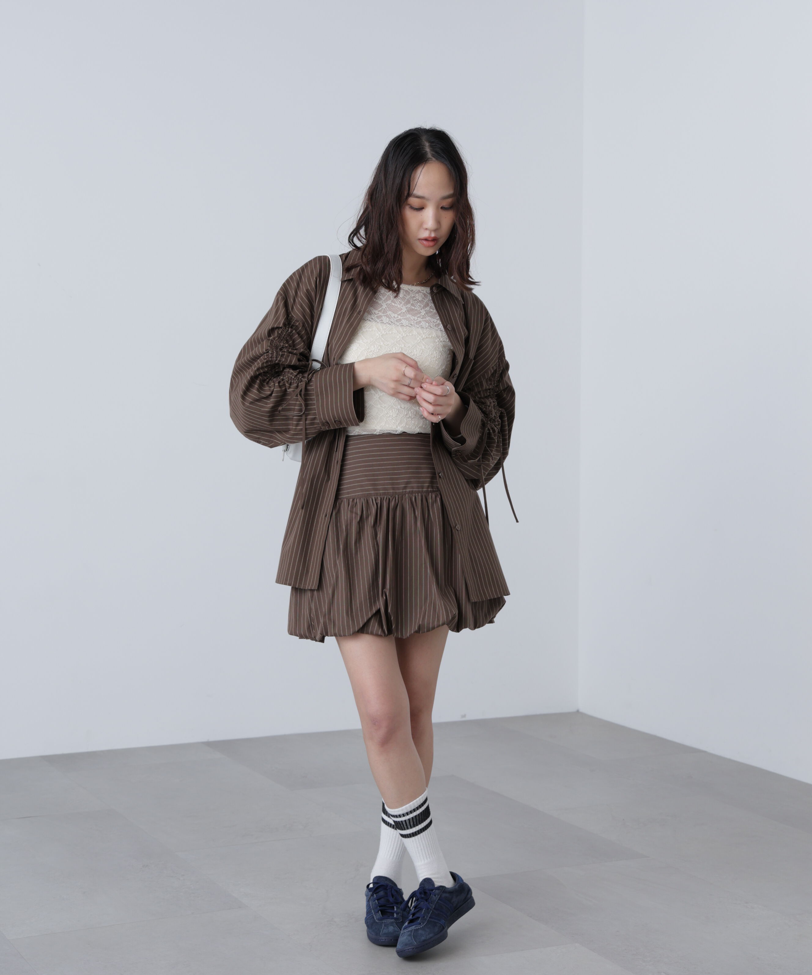  「袖シャーリングオーバーシャツ」|シャツ・ブラウス|