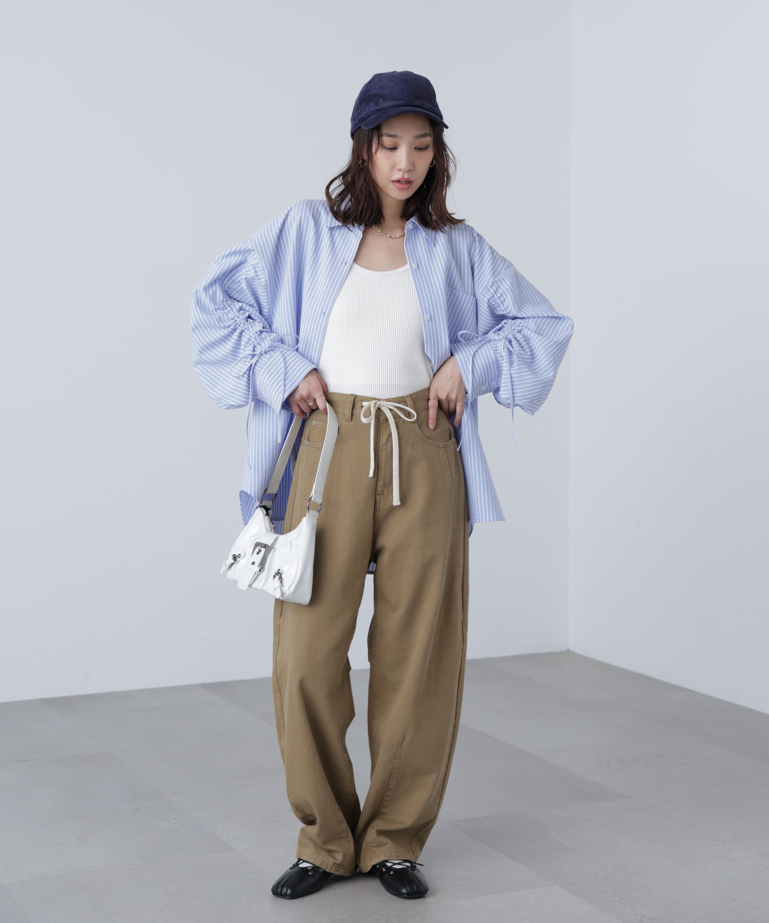  「袖シャーリングオーバーシャツ」|シャツ・ブラウス|