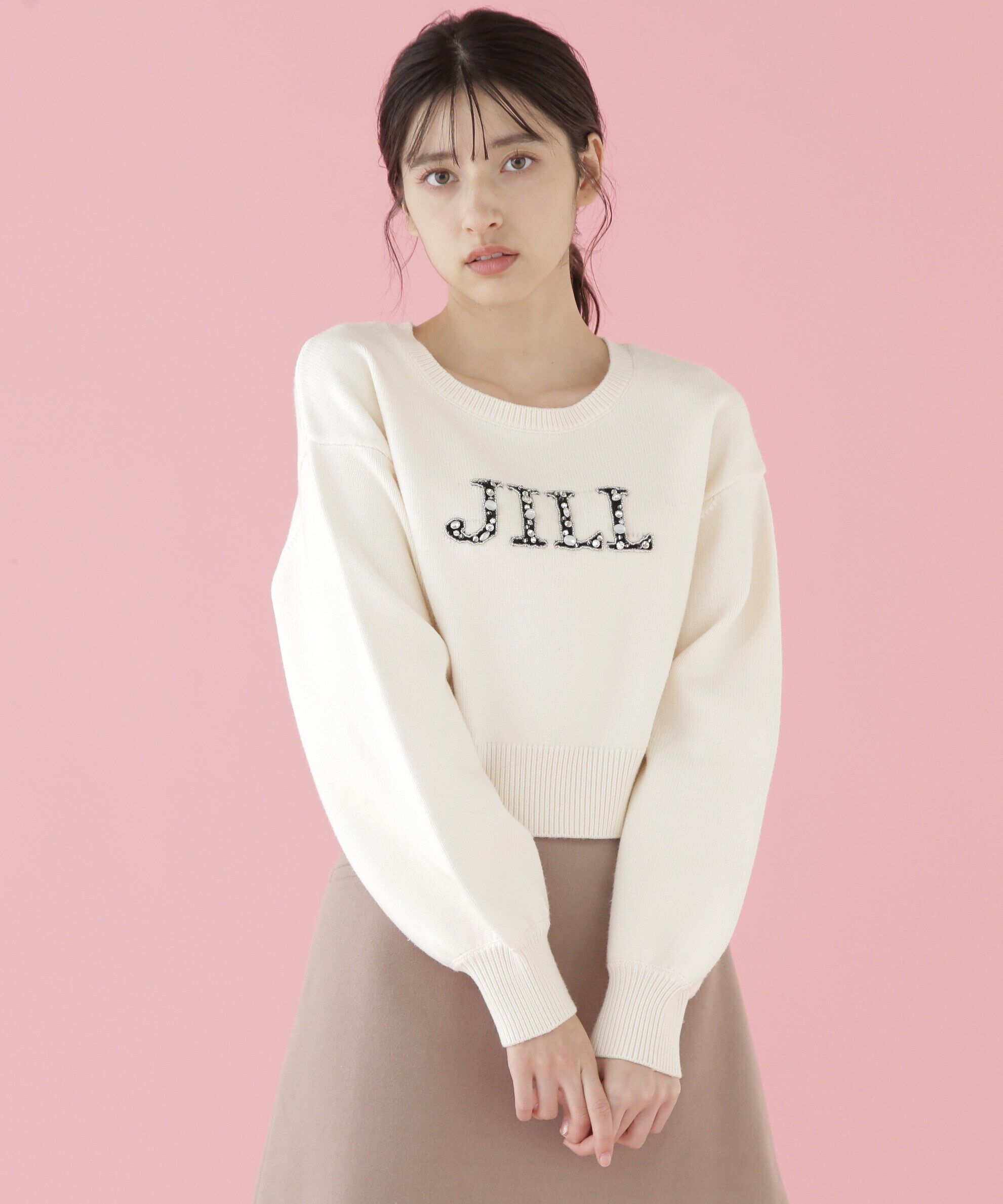  「クリスタルビジューロゴニット」|ニット・セーター|