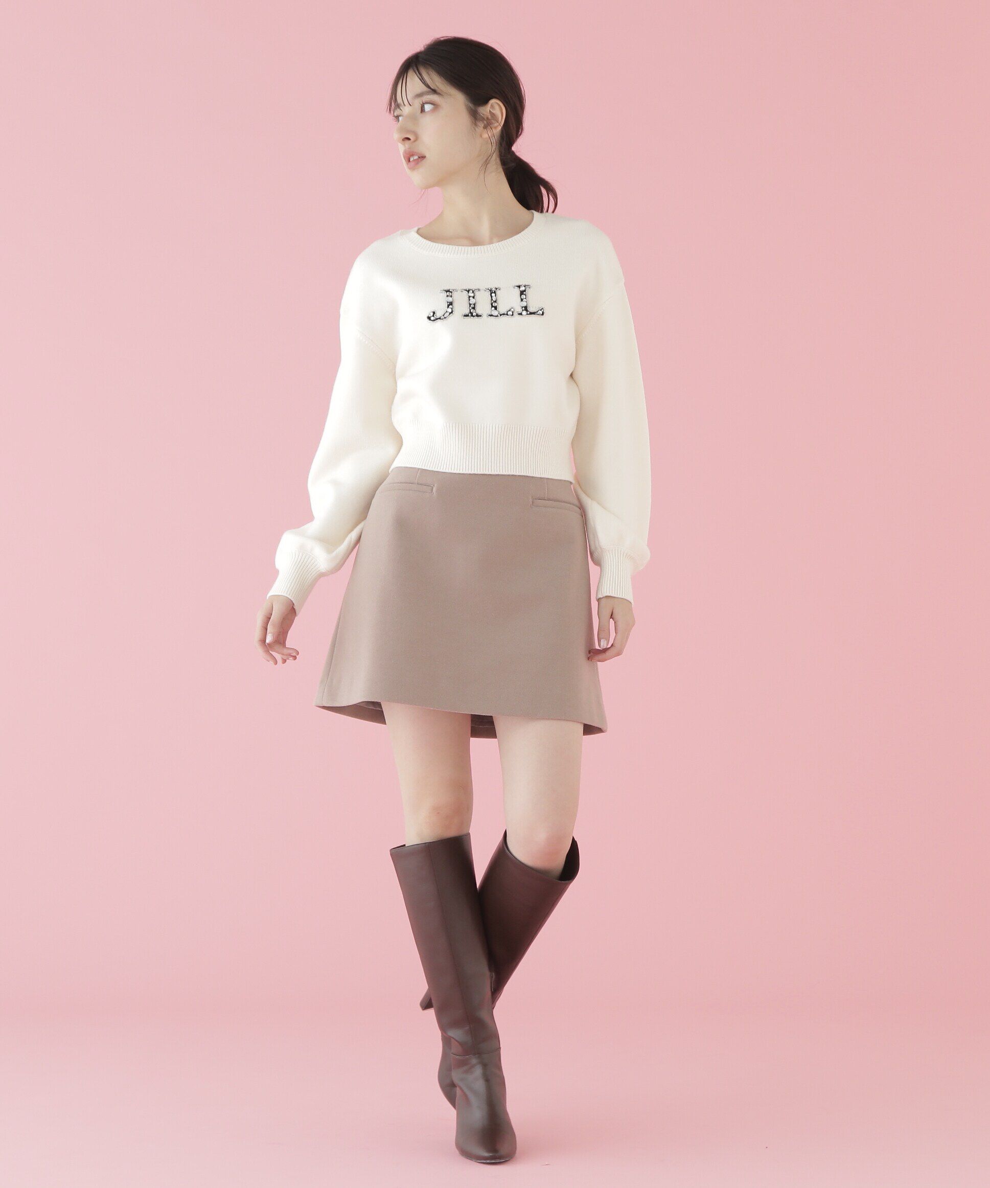  「クリスタルビジューロゴニット」|ニット・セーター|