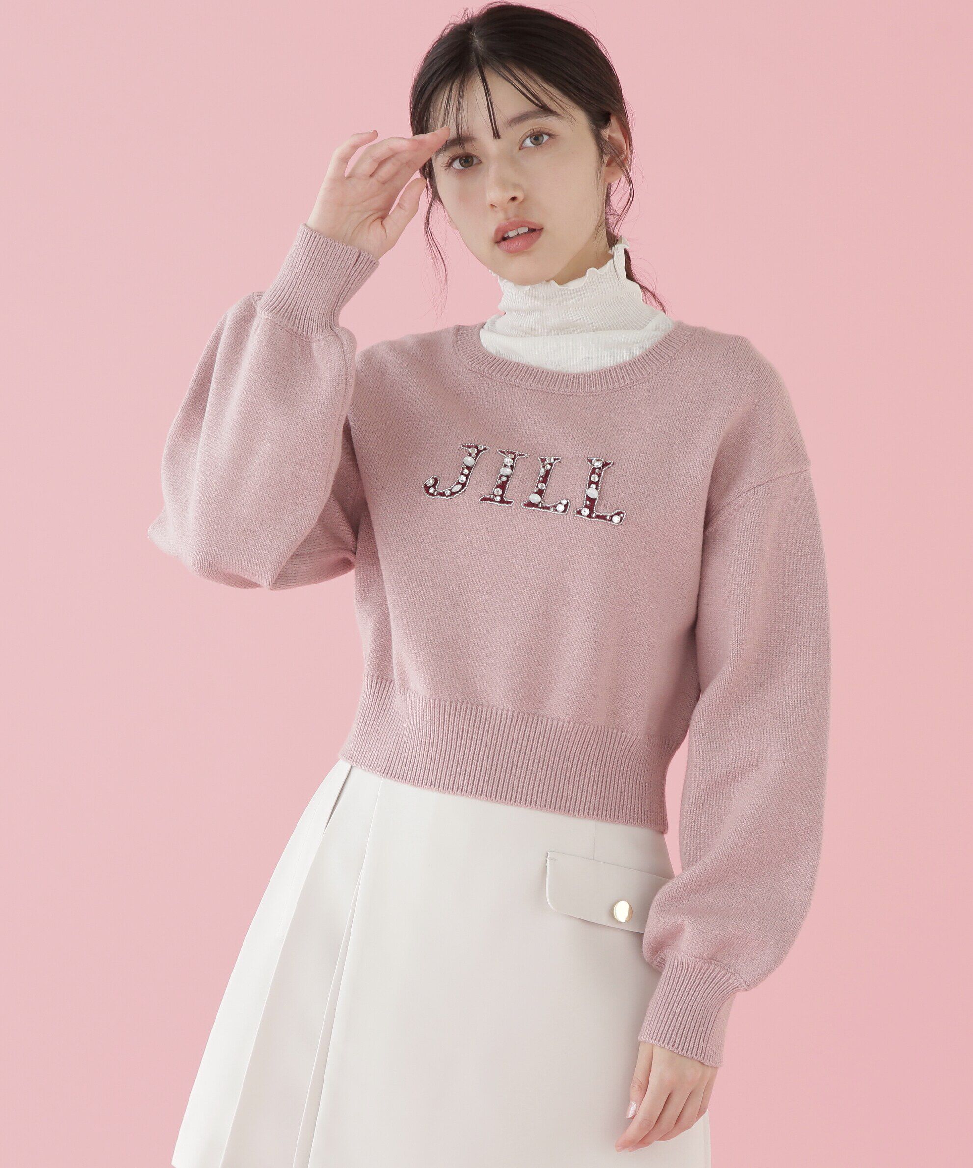  「クリスタルビジューロゴニット」|ニット・セーター|