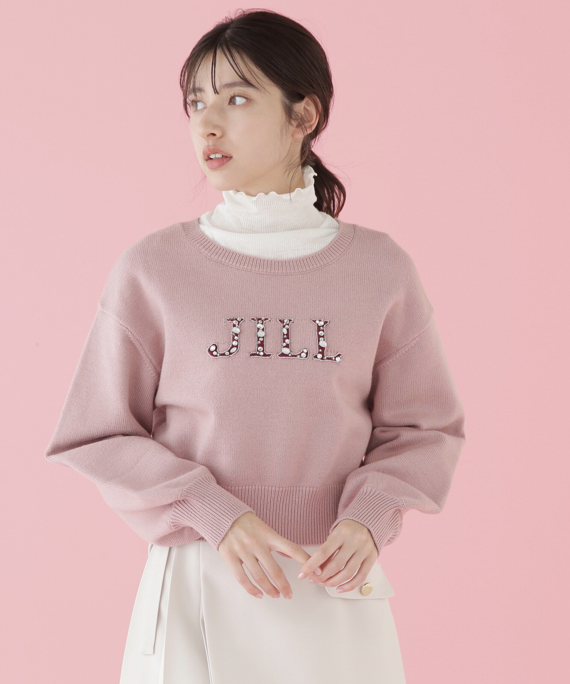  「クリスタルビジューロゴニット」|ニット・セーター|