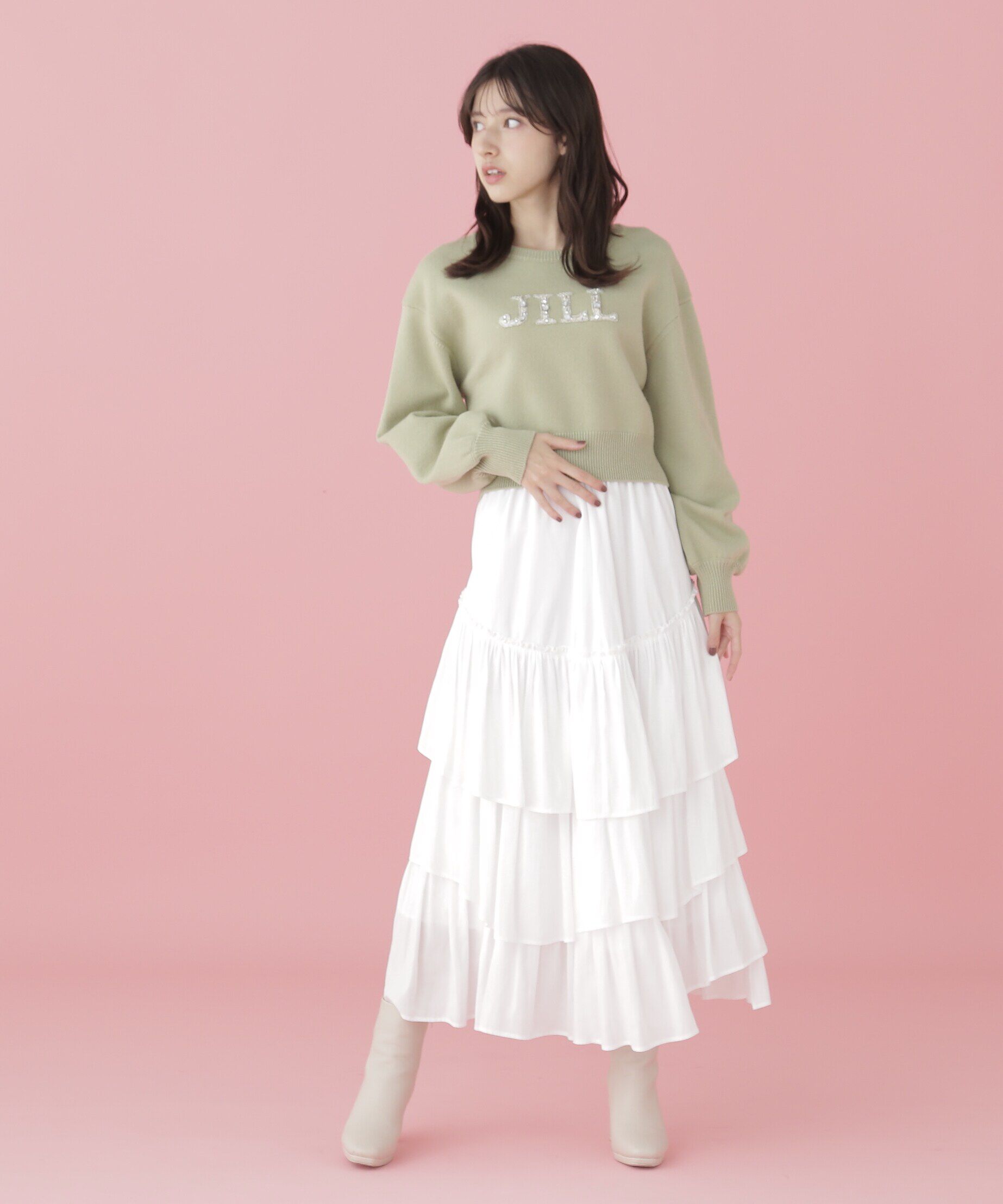  「クリスタルビジューロゴニット」|ニット・セーター|