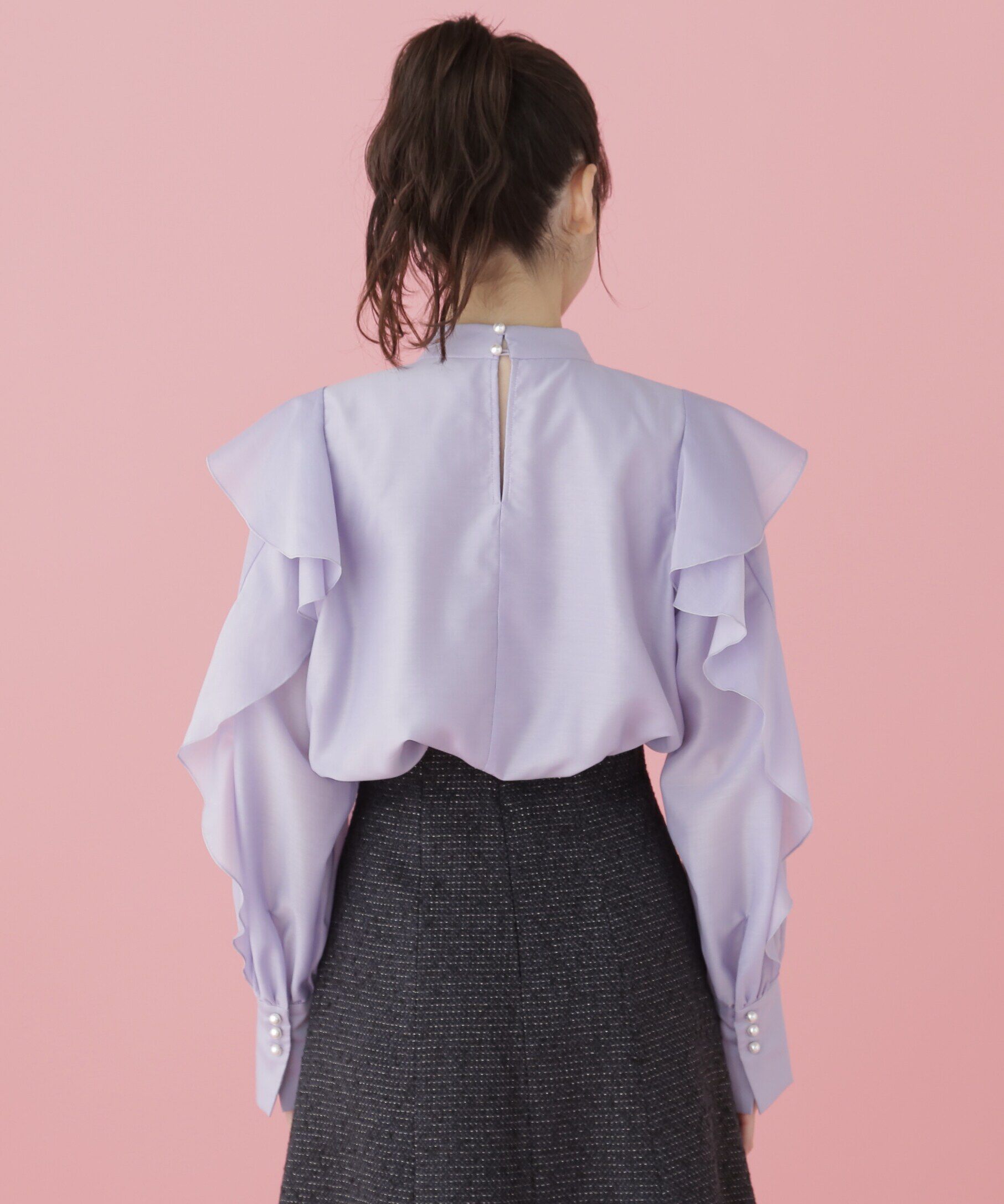  「ボウタイ付きフリルブラウス」|シャツ・ブラウス|