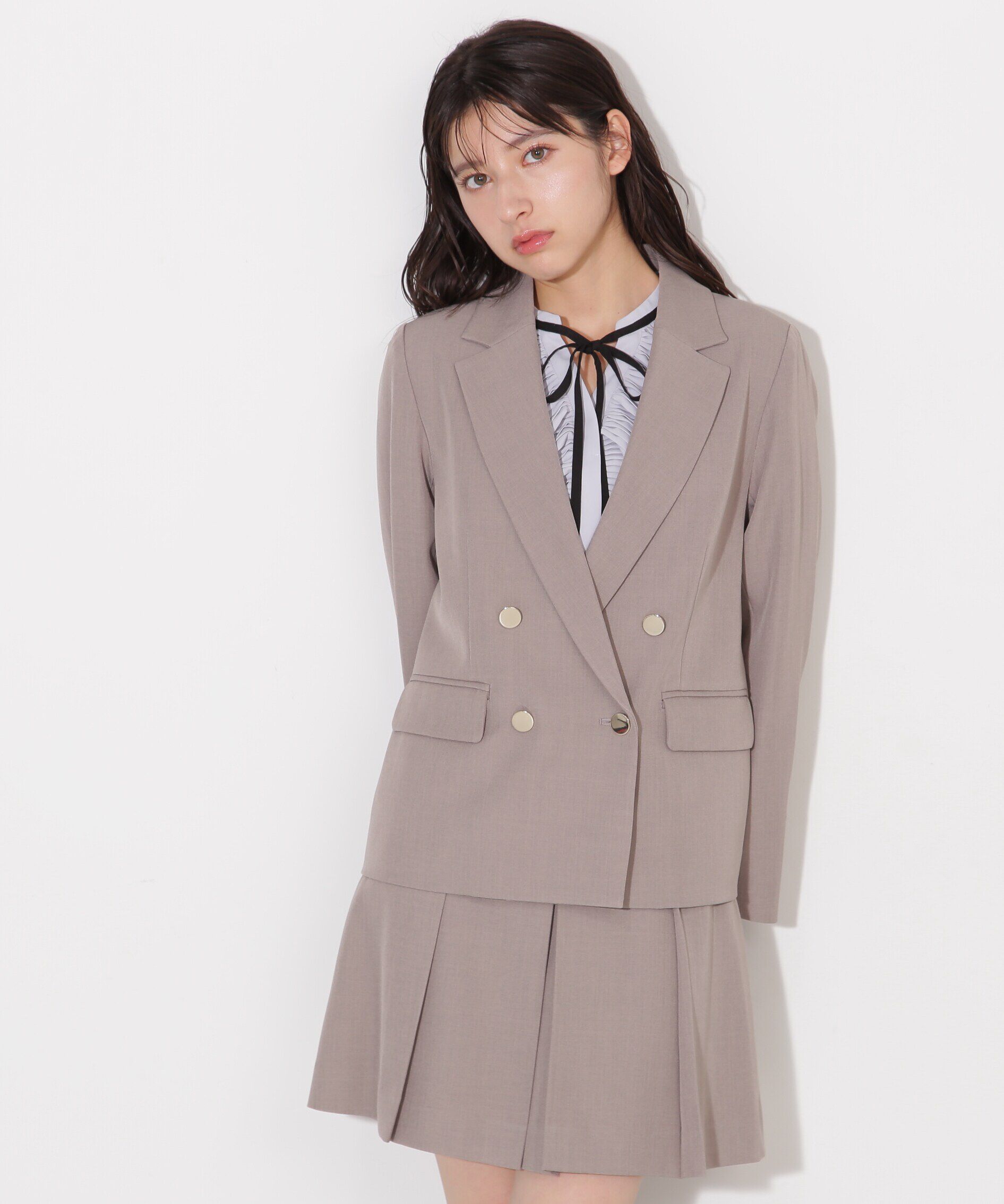  「ベーシックツイルダブル釦テーラードジャケット」|その他|