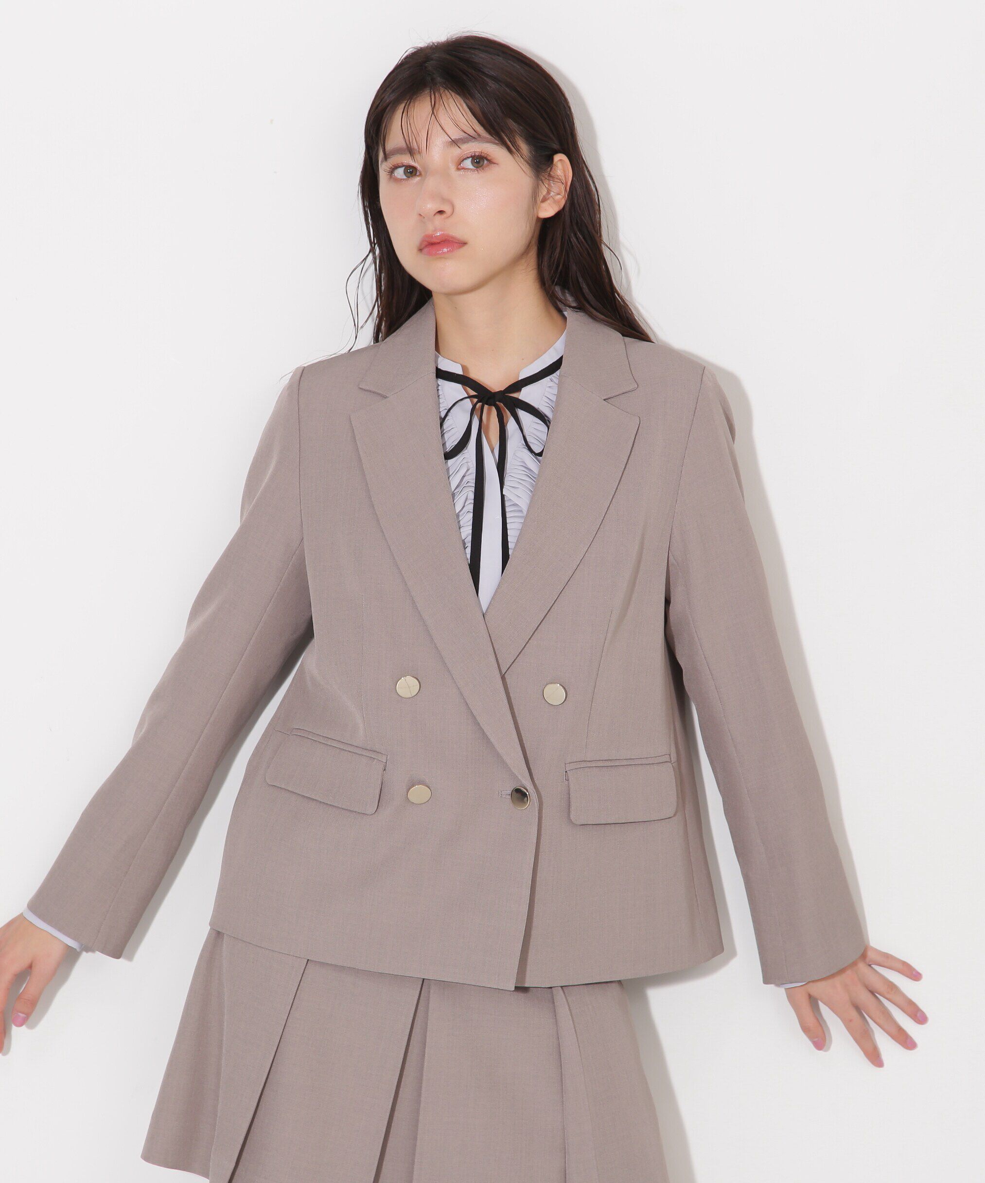  「ベーシックツイルダブル釦テーラードジャケット」|その他|