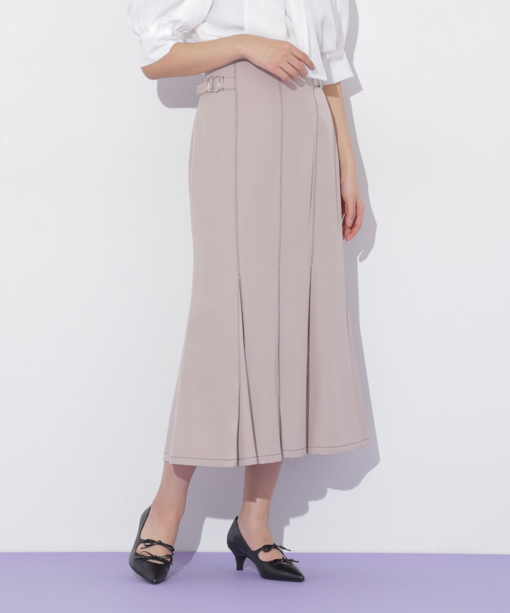  「ステッチマーメイドスカート」|スカート|モカベージュ